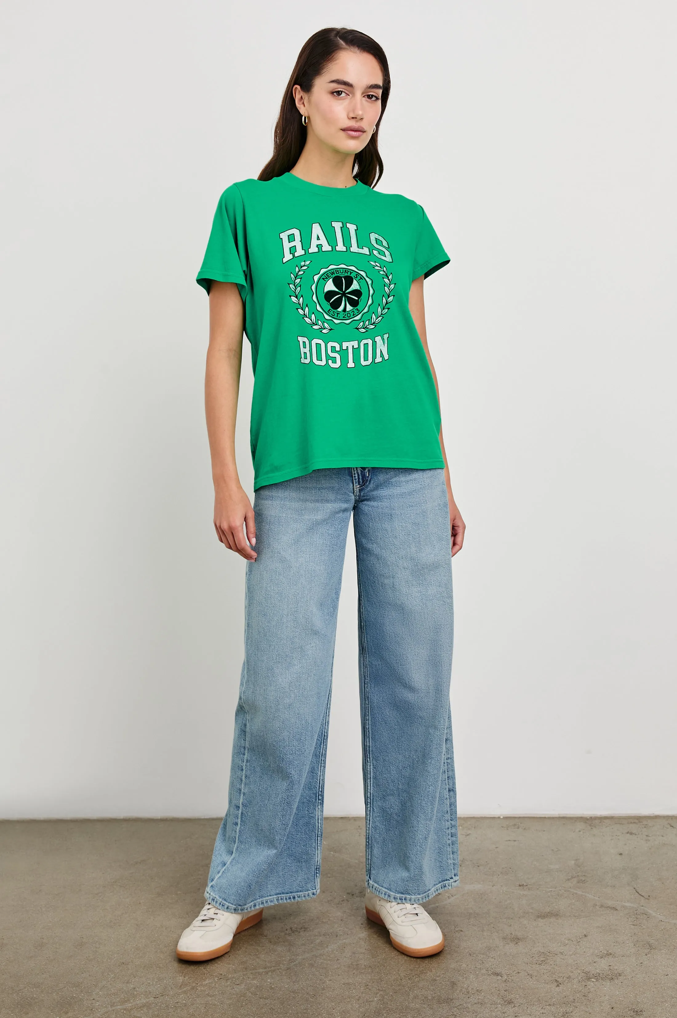 BOYFRIEND T-SHIRT - RAILS BOSTON GREEN Rails