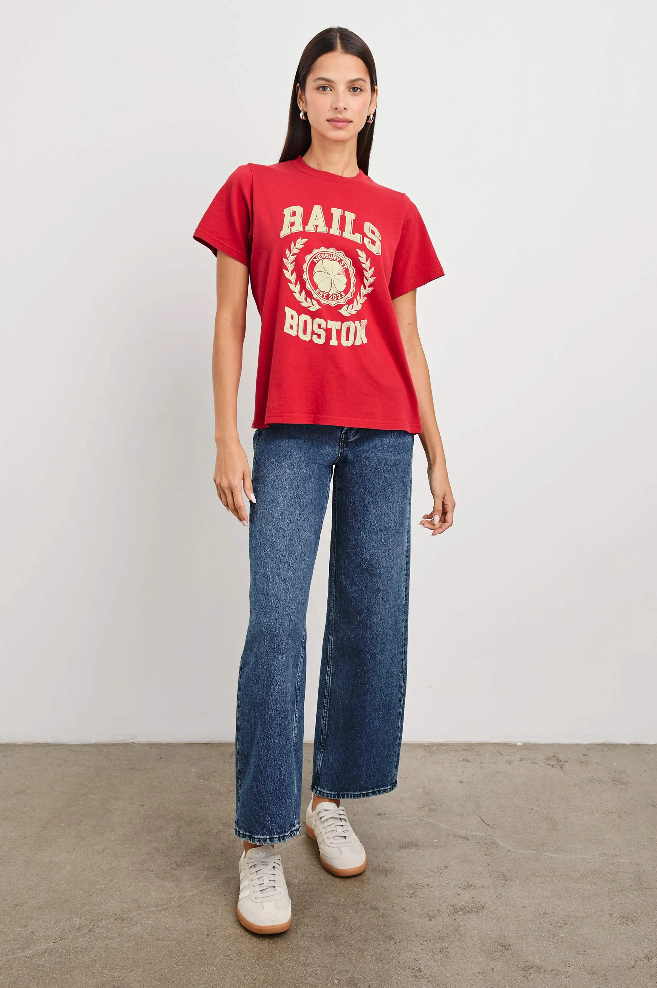 BOYFRIEND T-SHIRT - RAILS BOSTON RED Rails