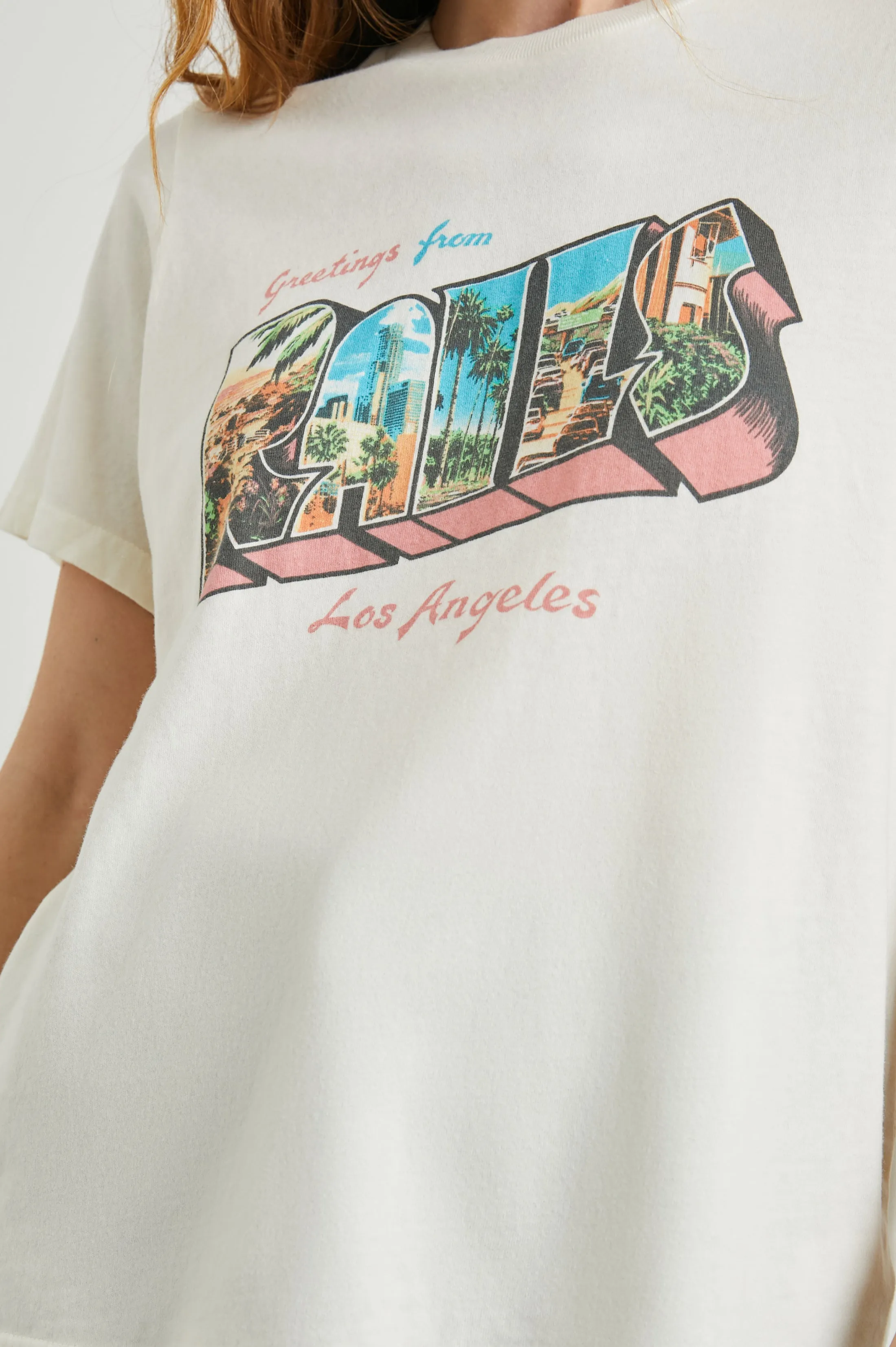 BOYFRIEND T-SHIRT - RAILS LOS ANGELES ECRU Rails
