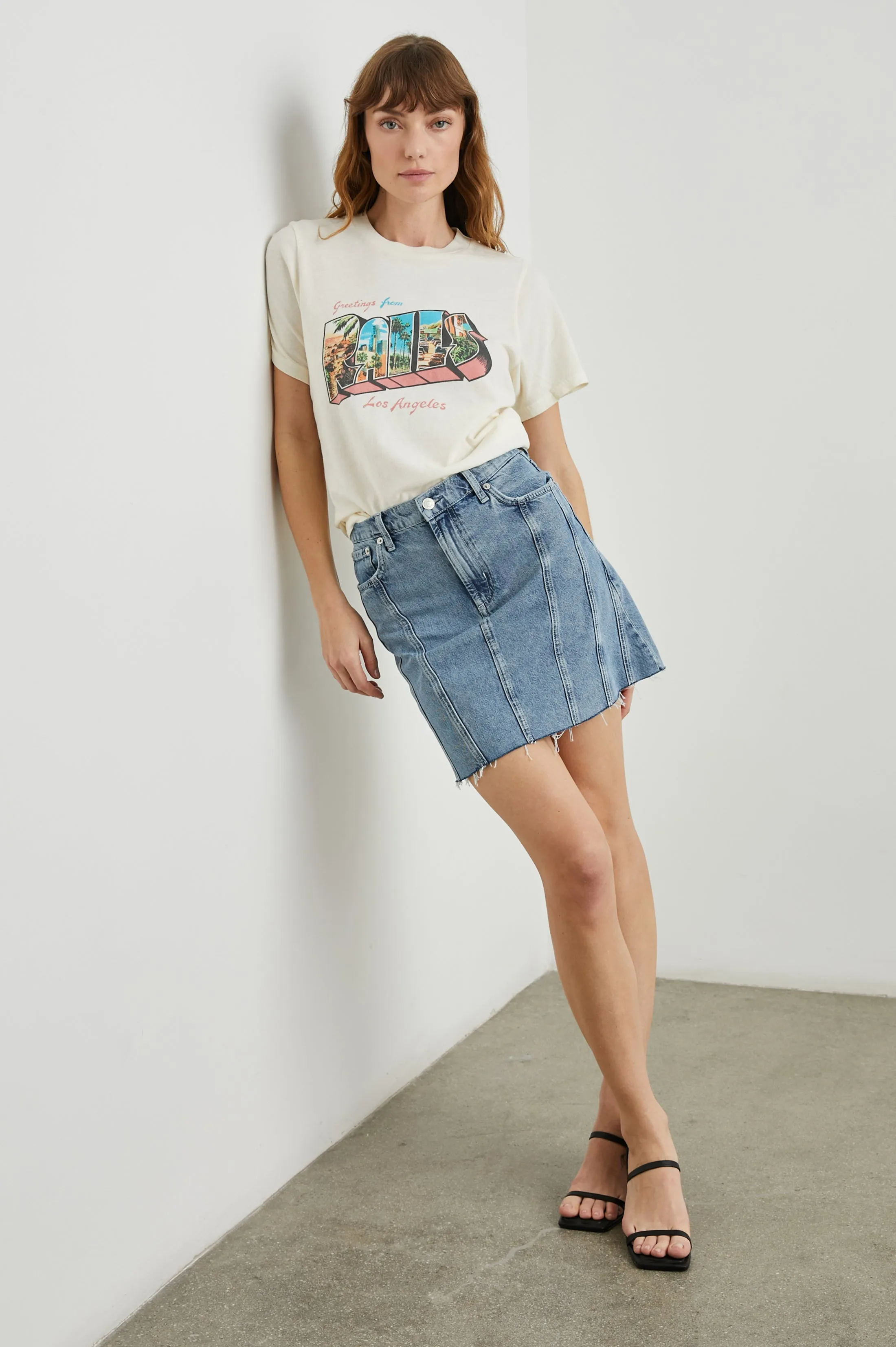 BOYFRIEND T-SHIRT - RAILS LOS ANGELES ECRU Rails