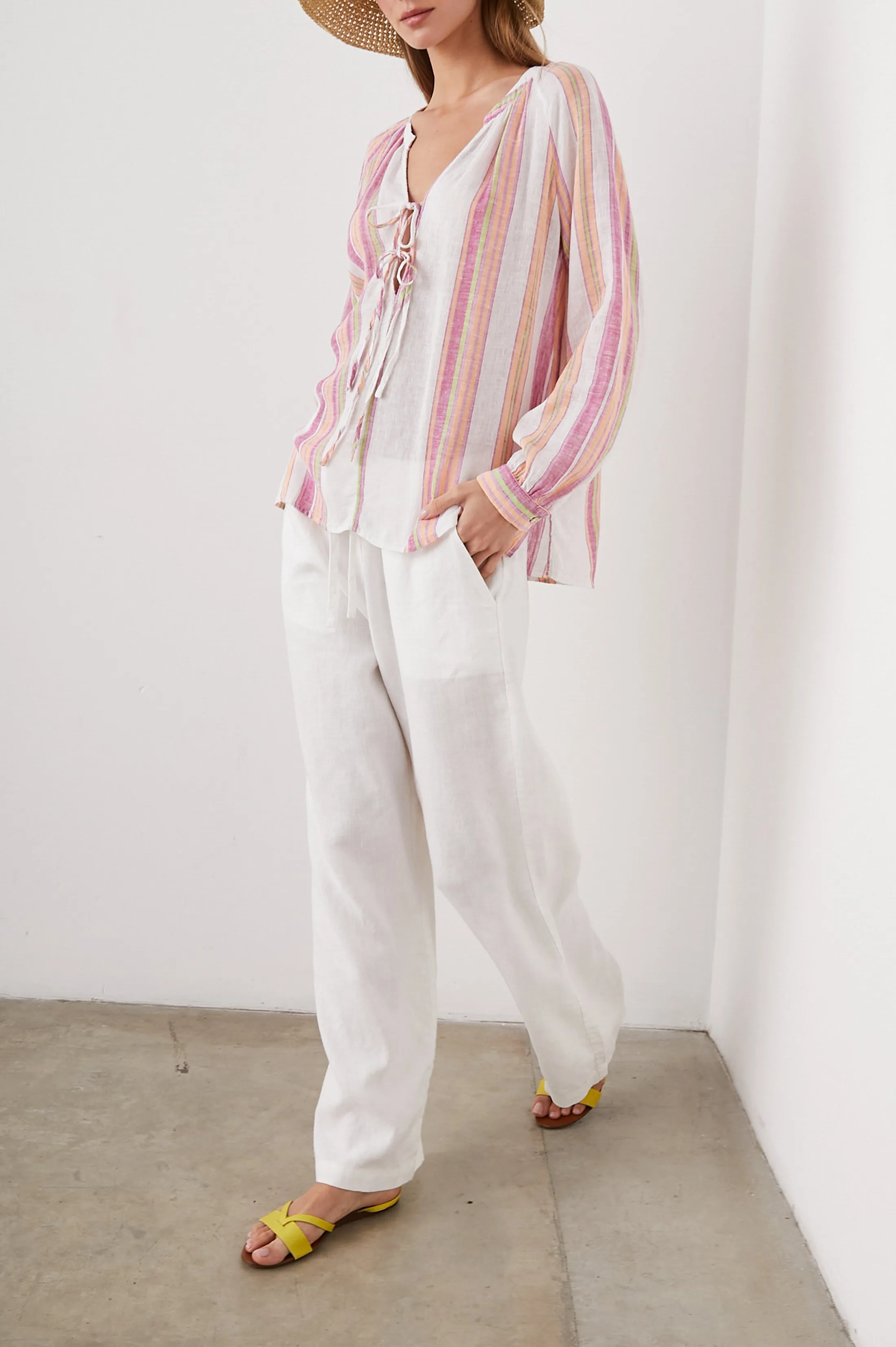 BRIELLE TOP - HIBISCUS STRIPE Rails