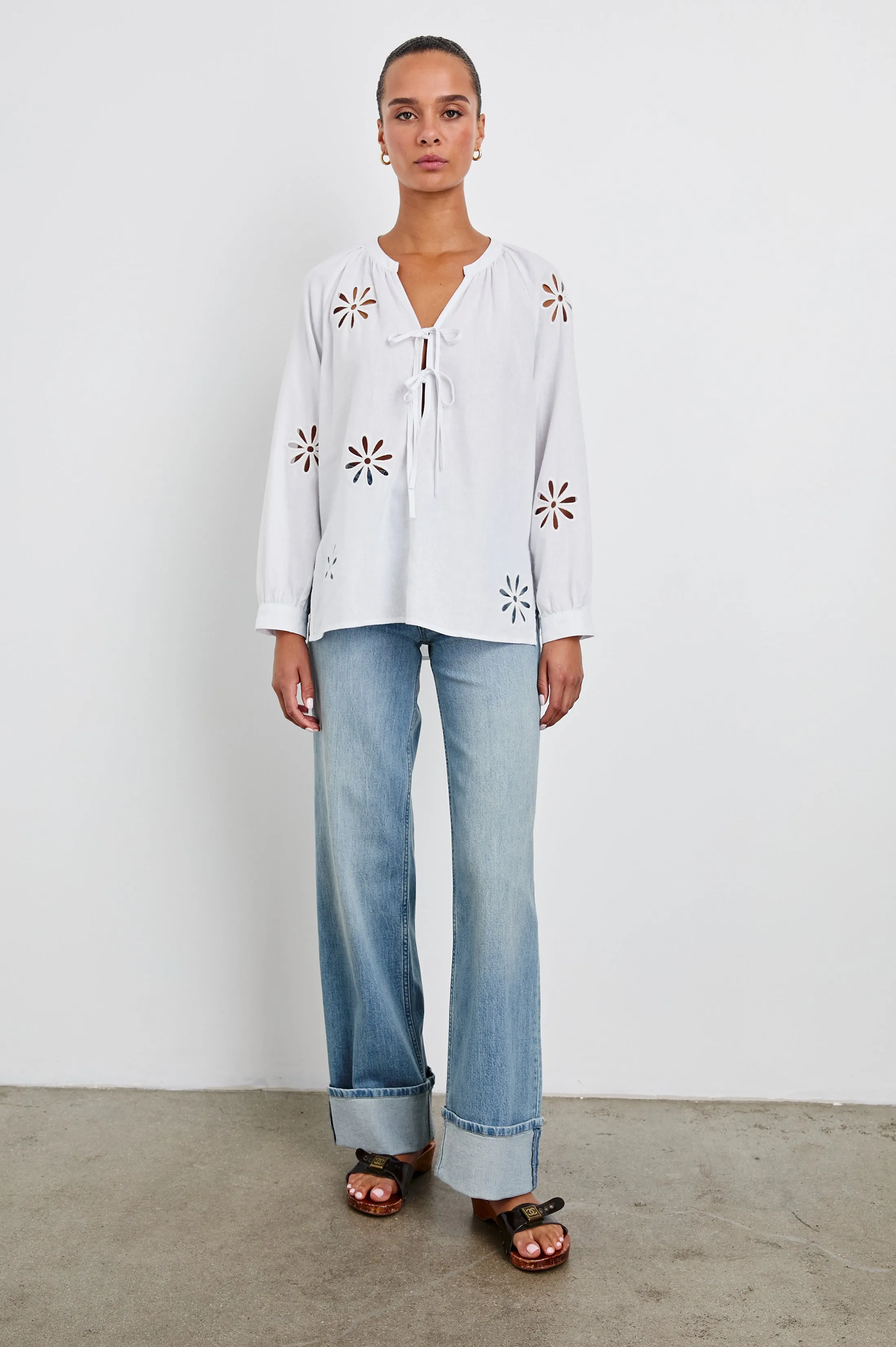 BRIELLE TOP - WHITE EYELET Rails