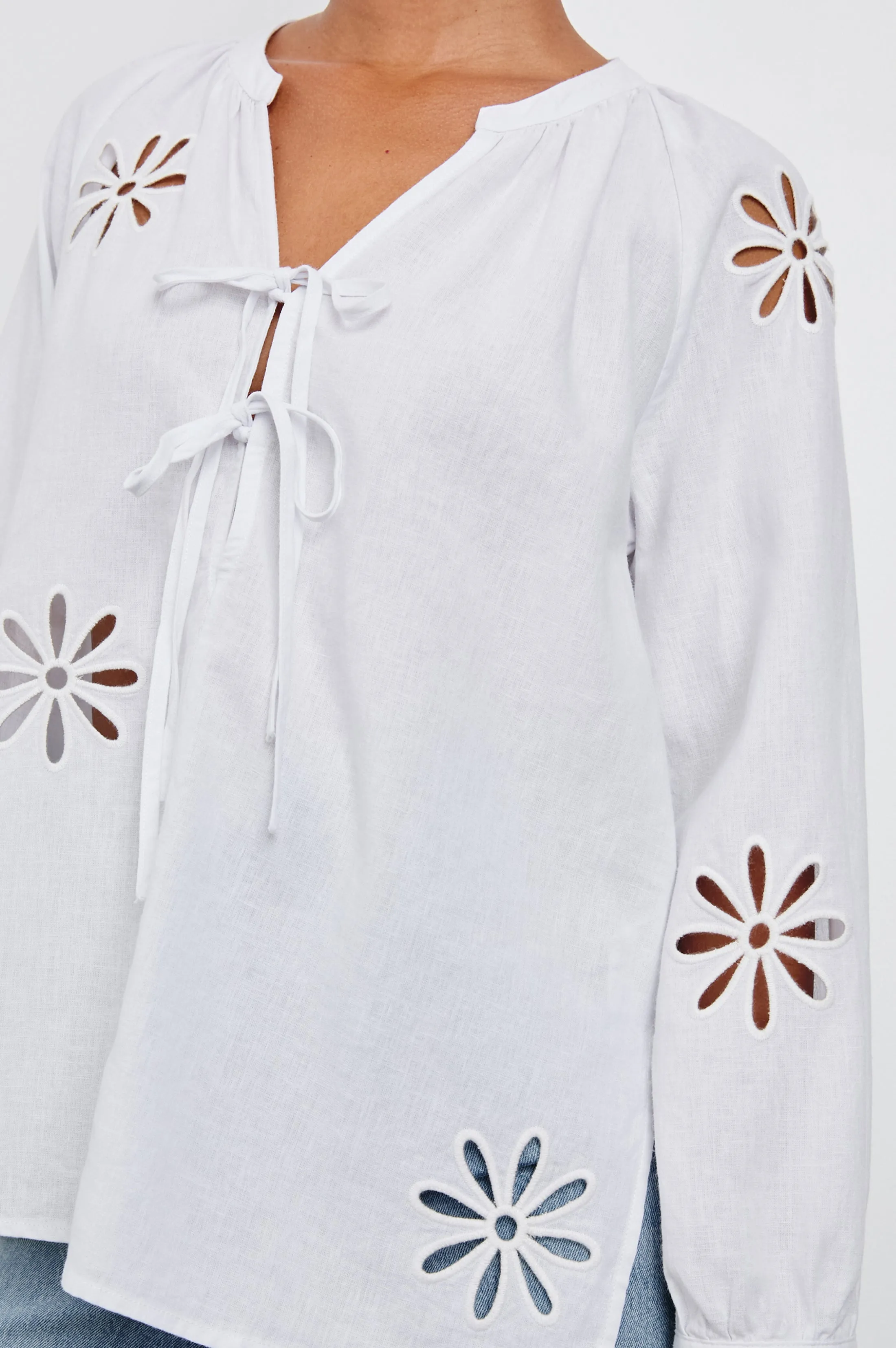 BRIELLE TOP - WHITE EYELET Rails