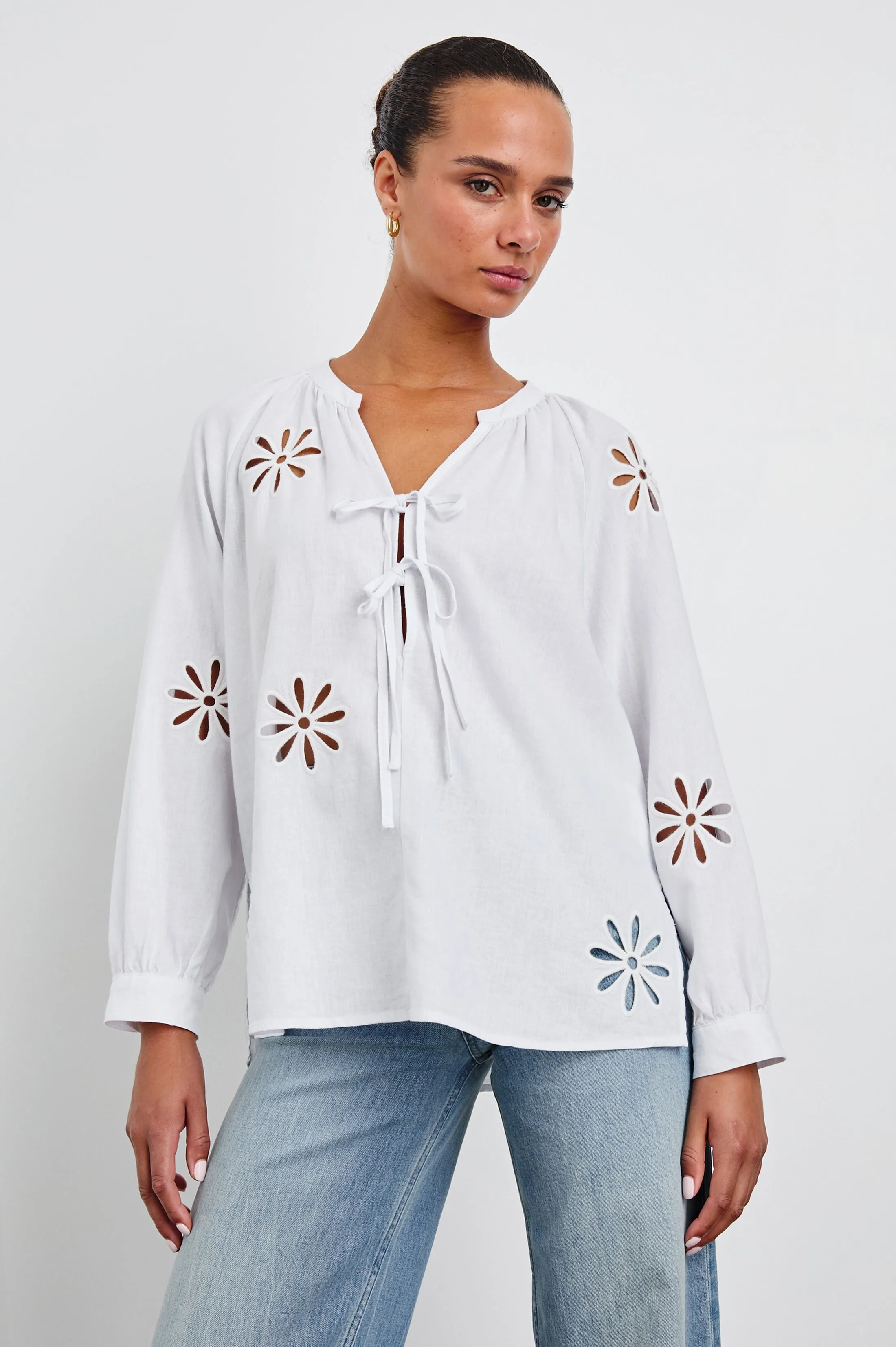 BRIELLE TOP - WHITE EYELET Rails