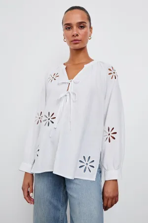 BRIELLE TOP - WHITE EYELET Rails