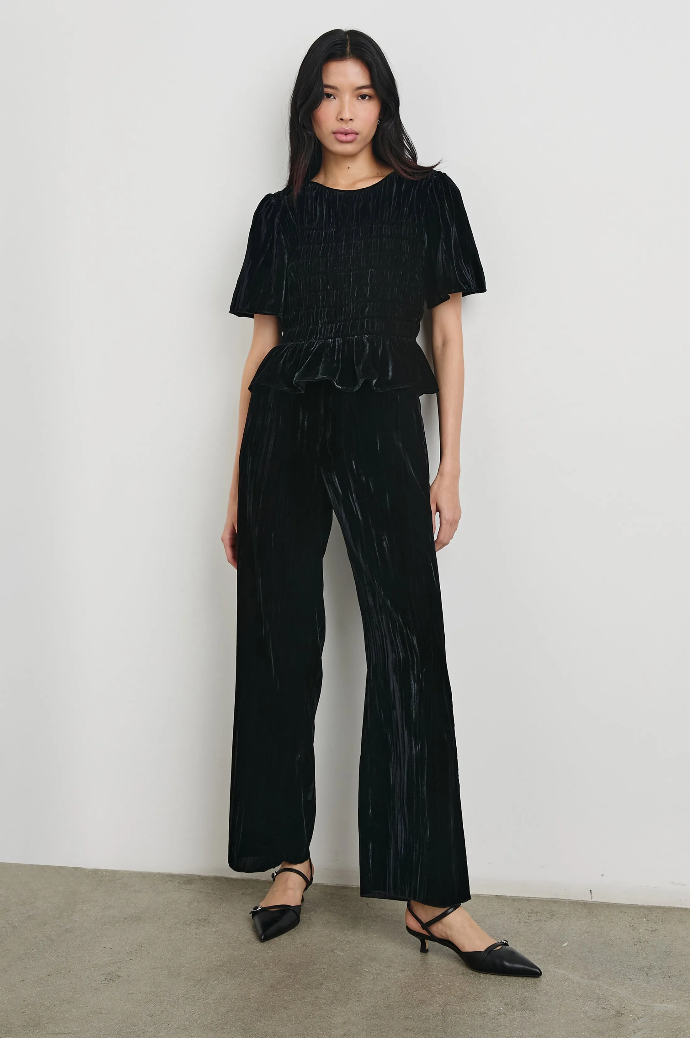 BRISSA PANT - BLACK VELVET Rails