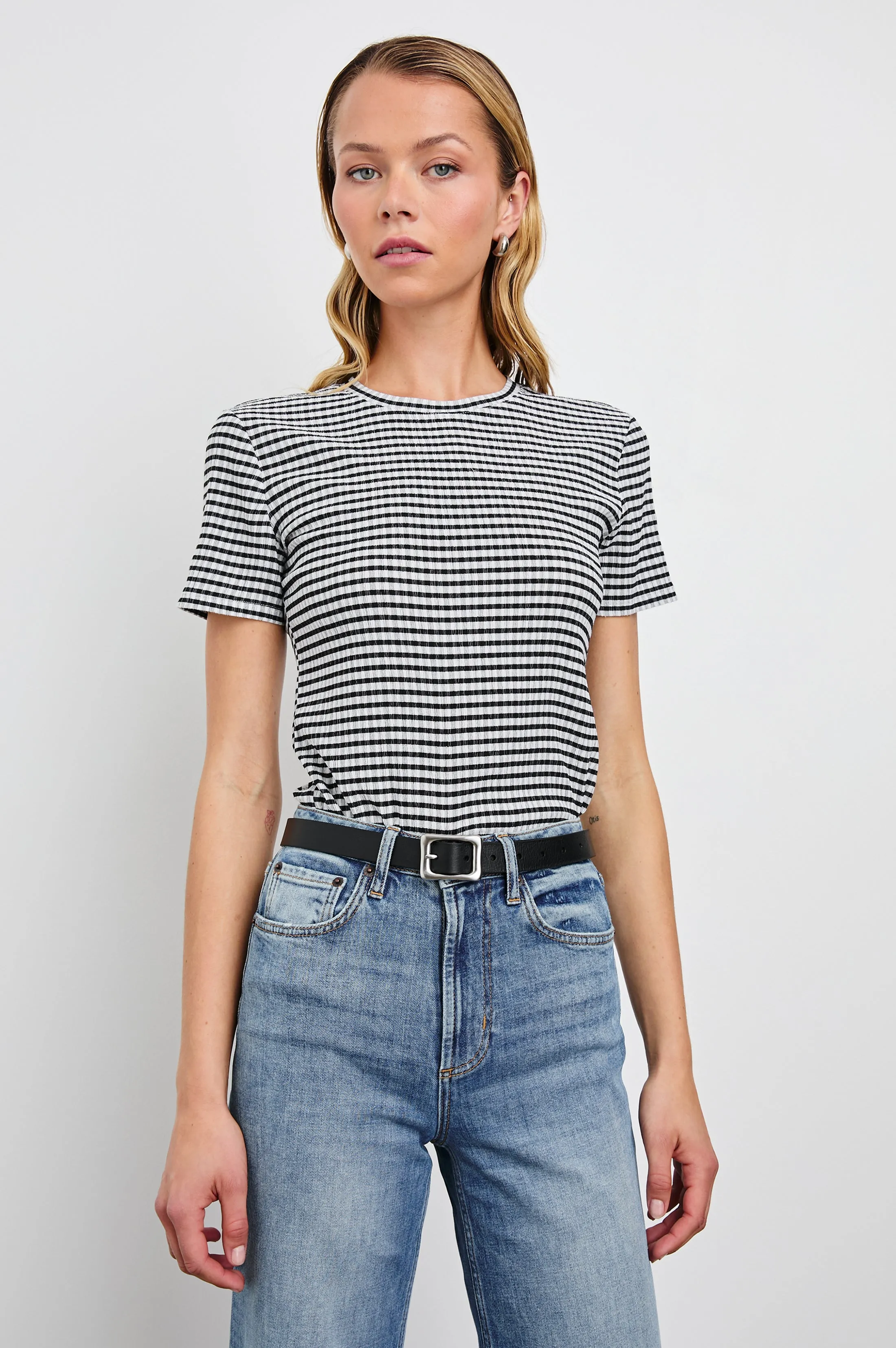 BRITTY TOP - BLACK GINGHAM Rails