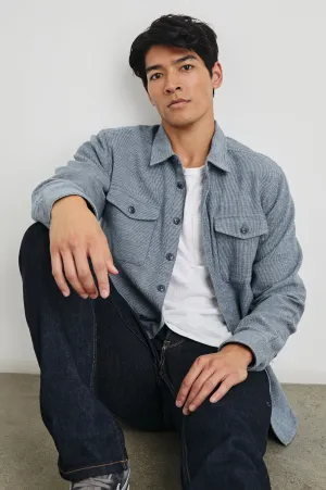 BURR SHIRT JACKET - DENIM WHITE Rails