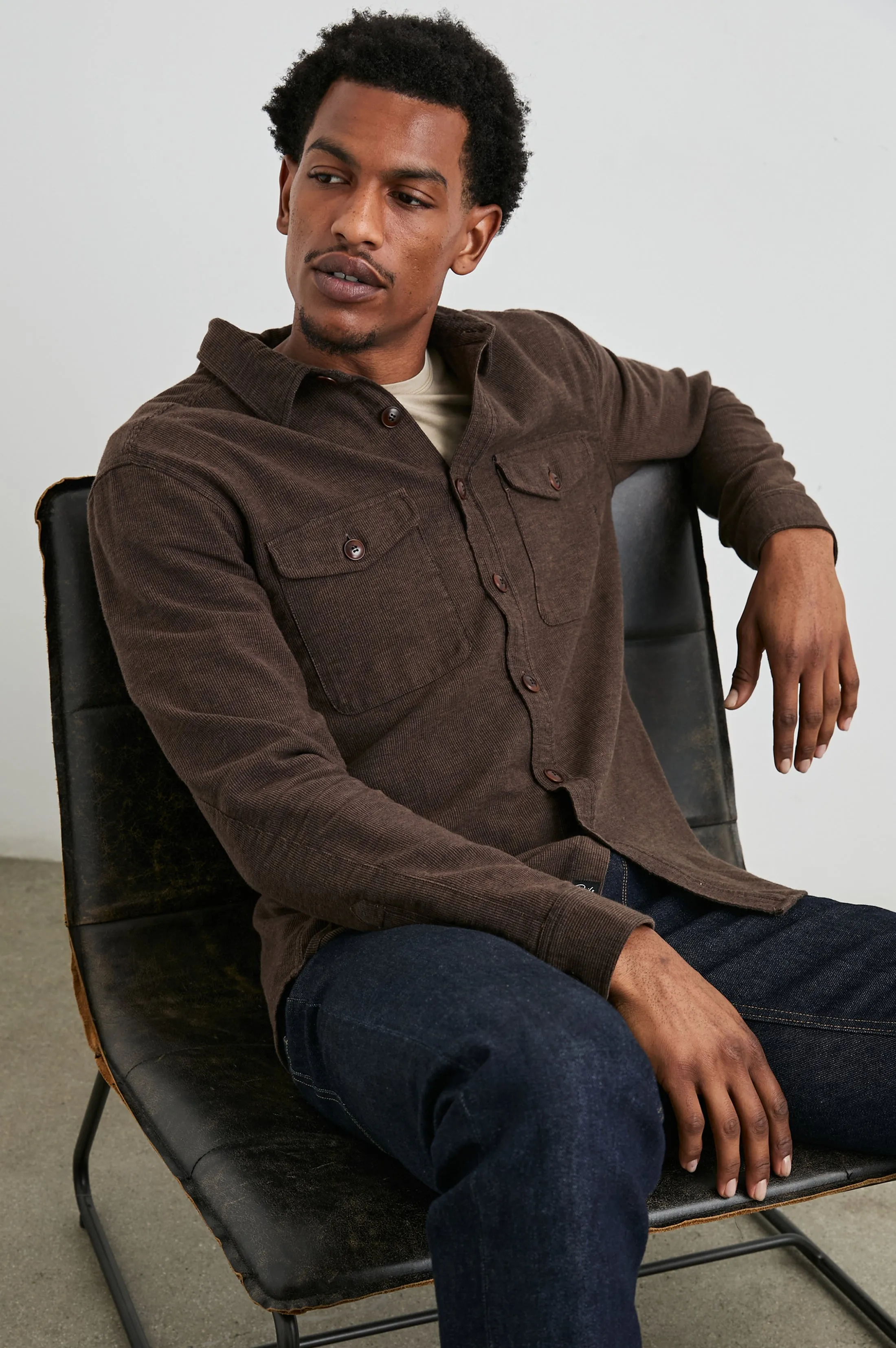 BURR SHIRT JACKET - PINE CONE Rails