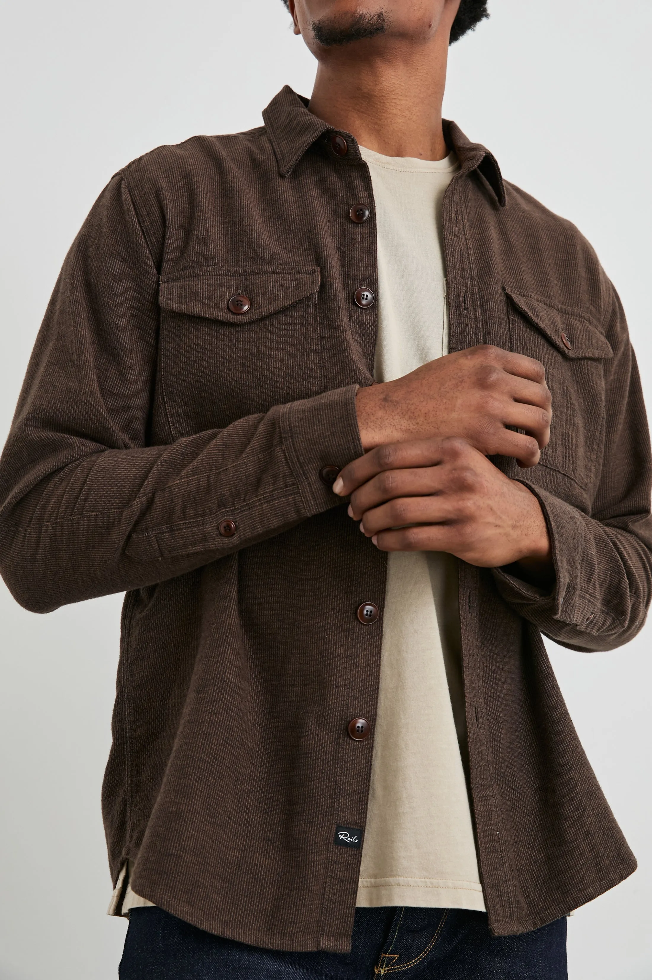 BURR SHIRT JACKET - PINE CONE Rails