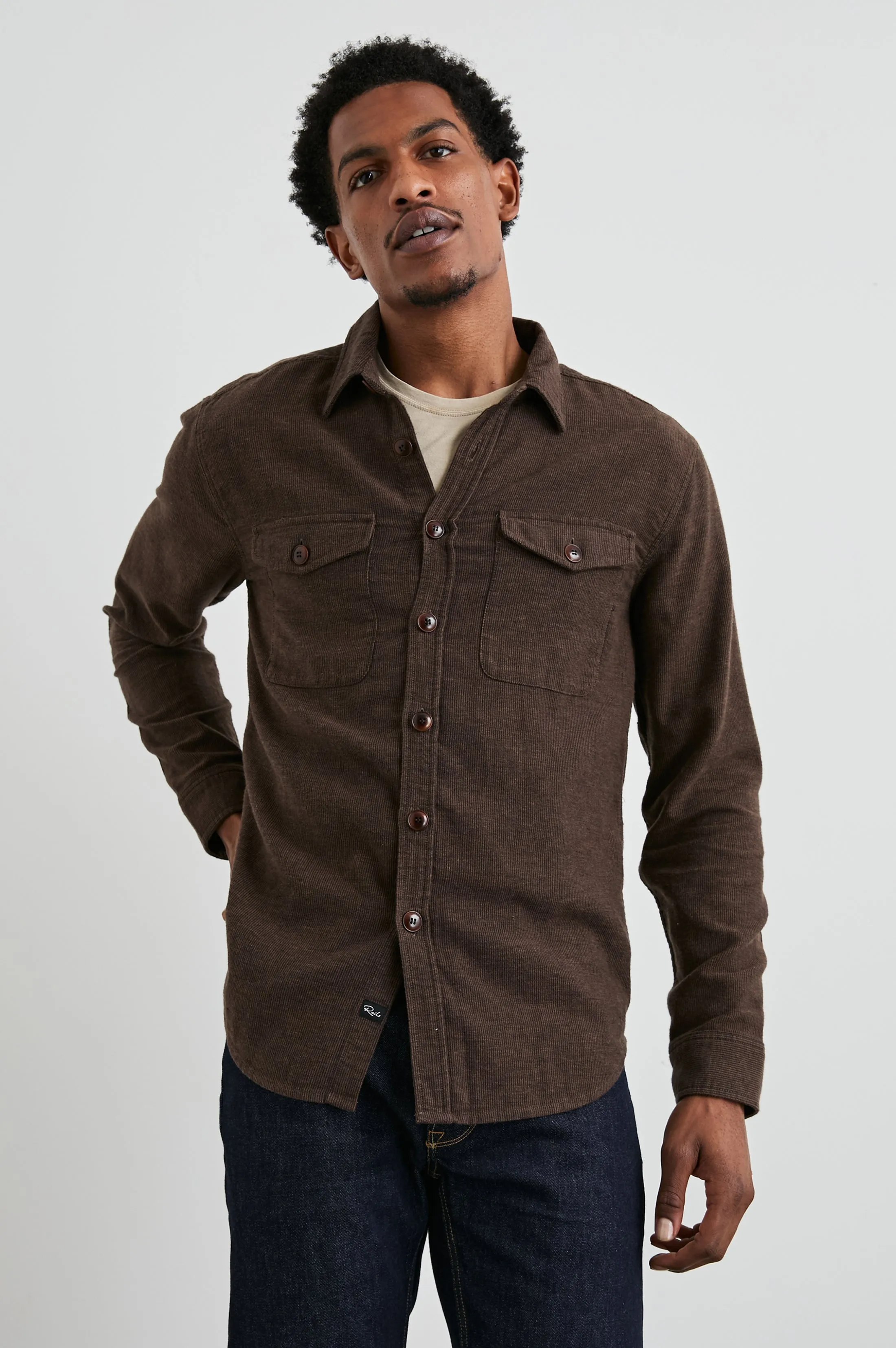 BURR SHIRT JACKET - PINE CONE Rails