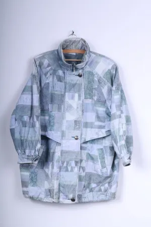 C&A YESSICA Womens M Jacket Vintage Blue Printed Greece Paqdded