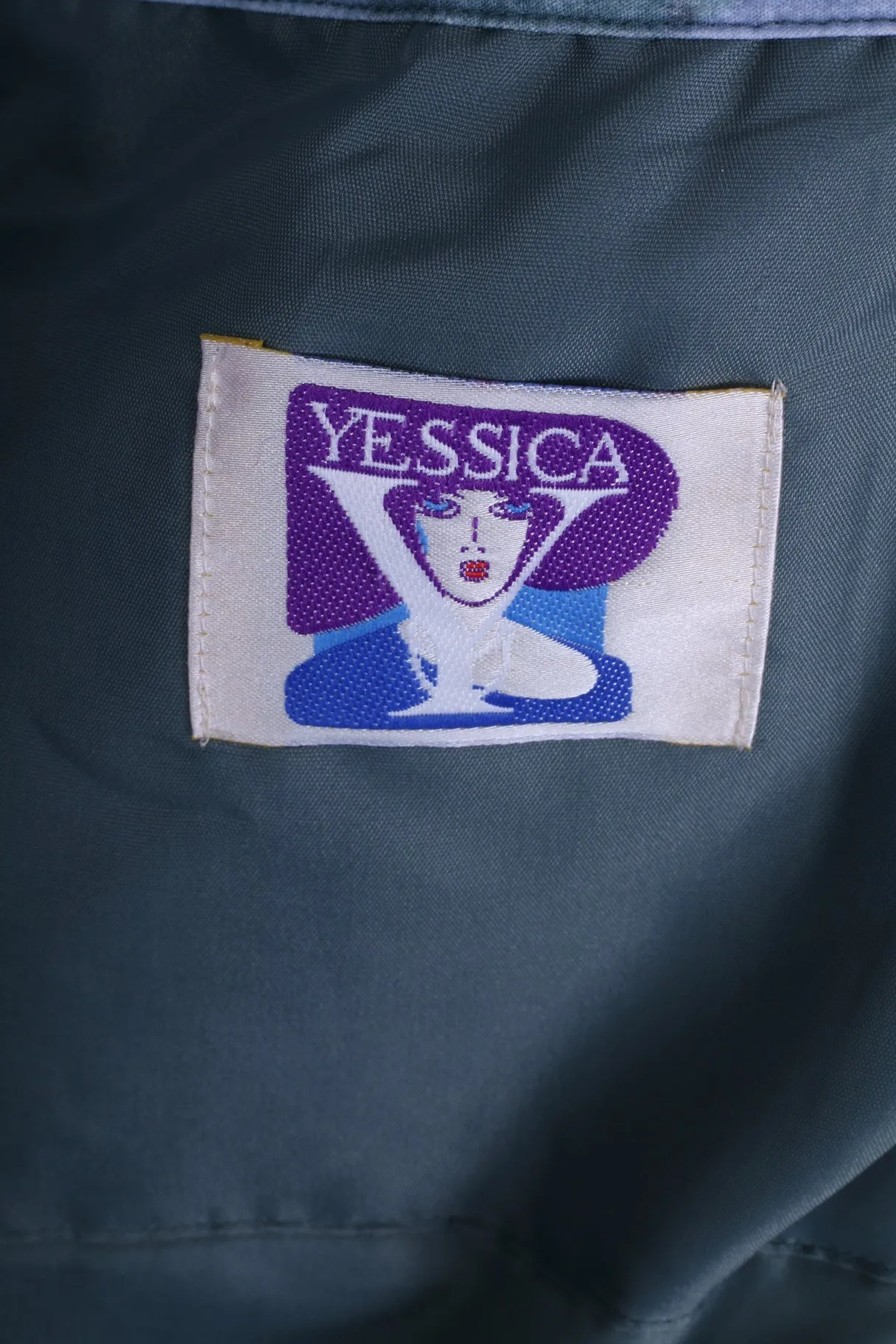 C&A YESSICA Womens M Jacket Vintage Blue Printed Greece Paqdded