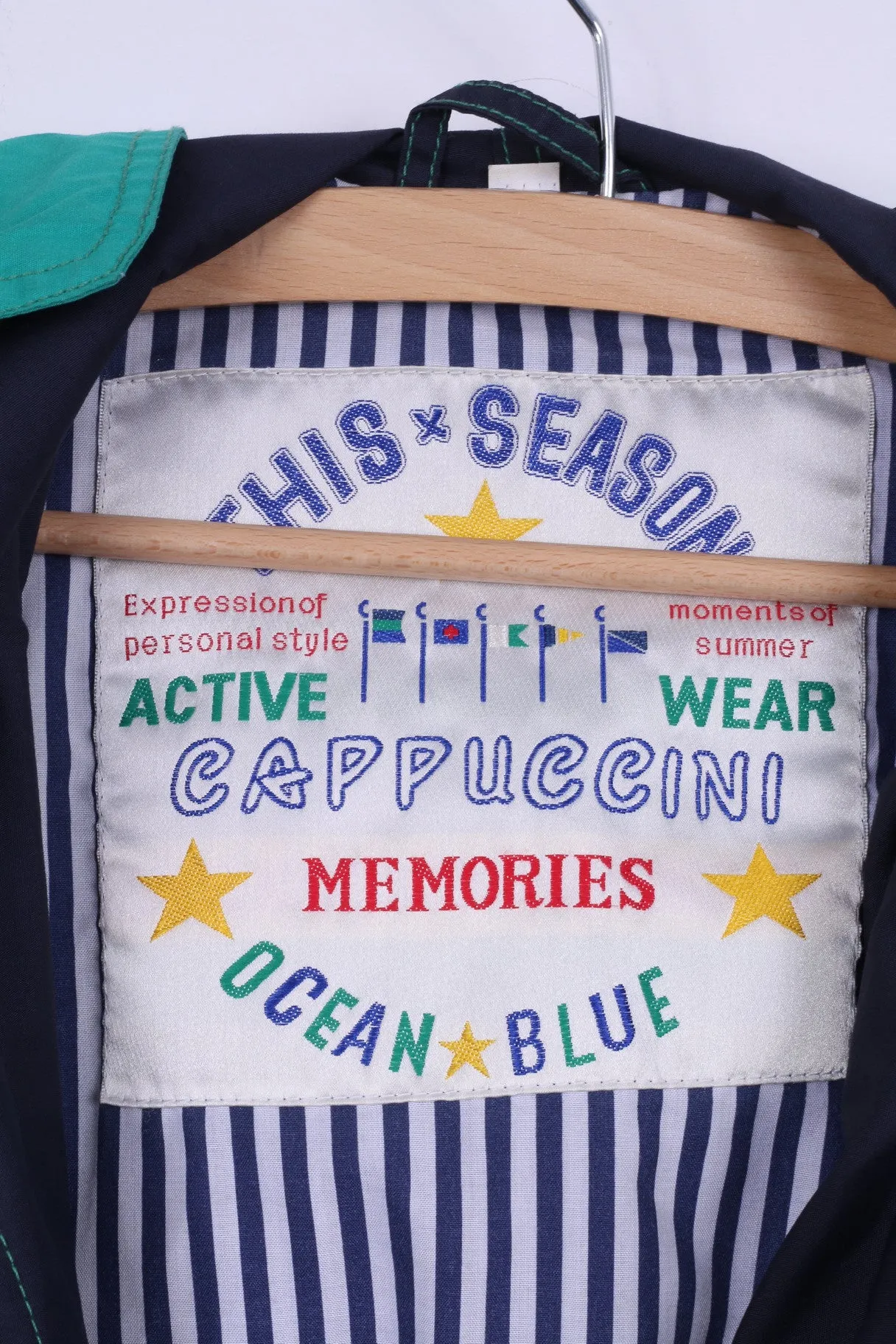Capuuccini Womens 34 M Jacket Active Wear navy Blue Lightweight Hooded Top