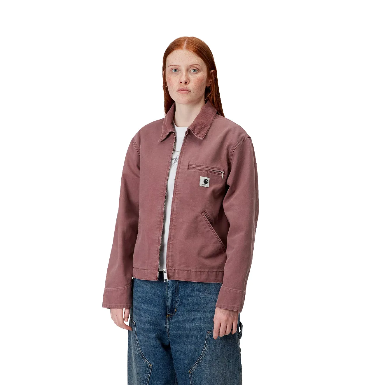 Carhartt WIP Womens OG Detroit Jacket Dusky Pink / Dusky Pink Stone Canvas