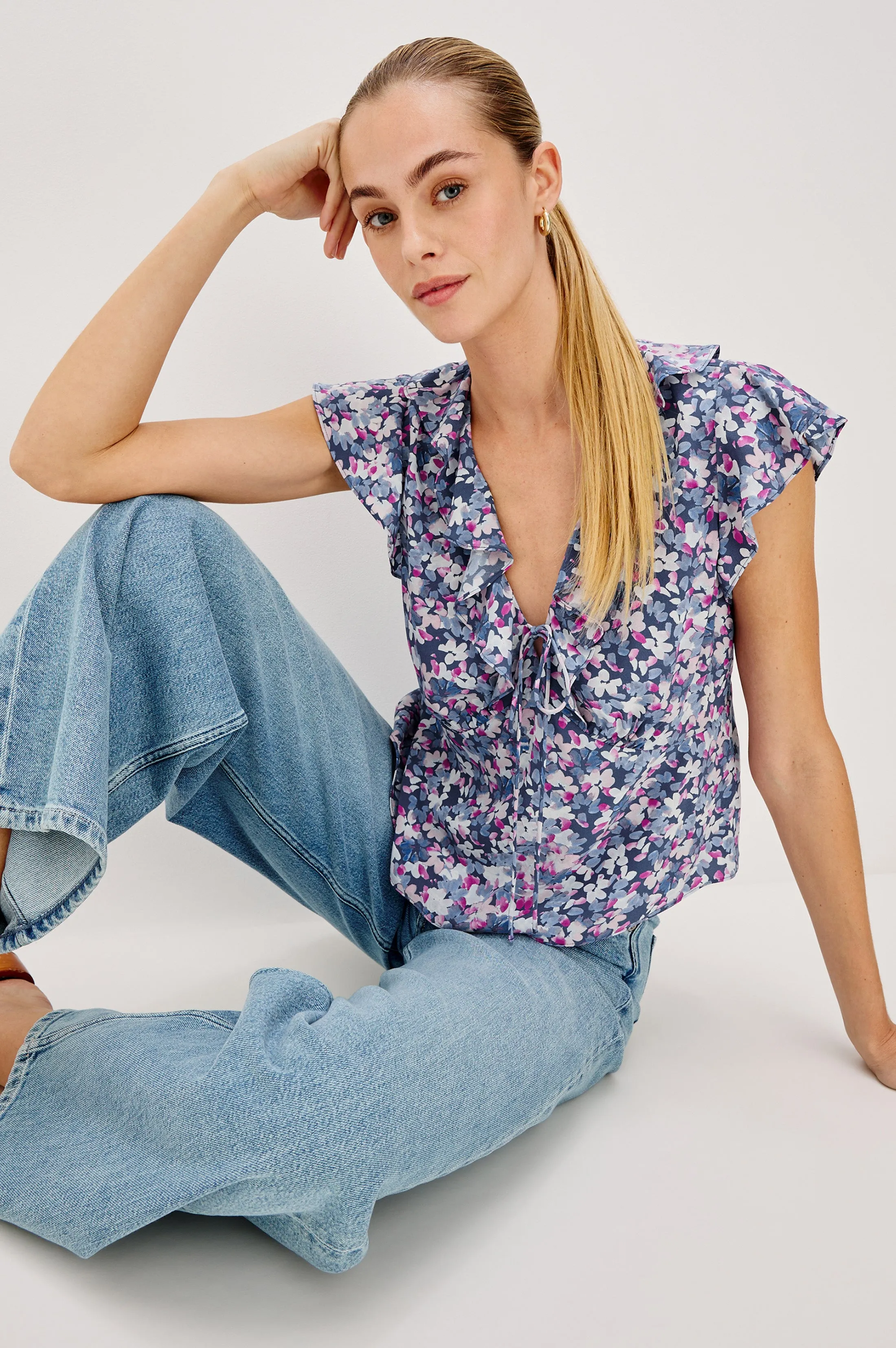 CARMINE TOP - BLUE BLOSSOM Rails