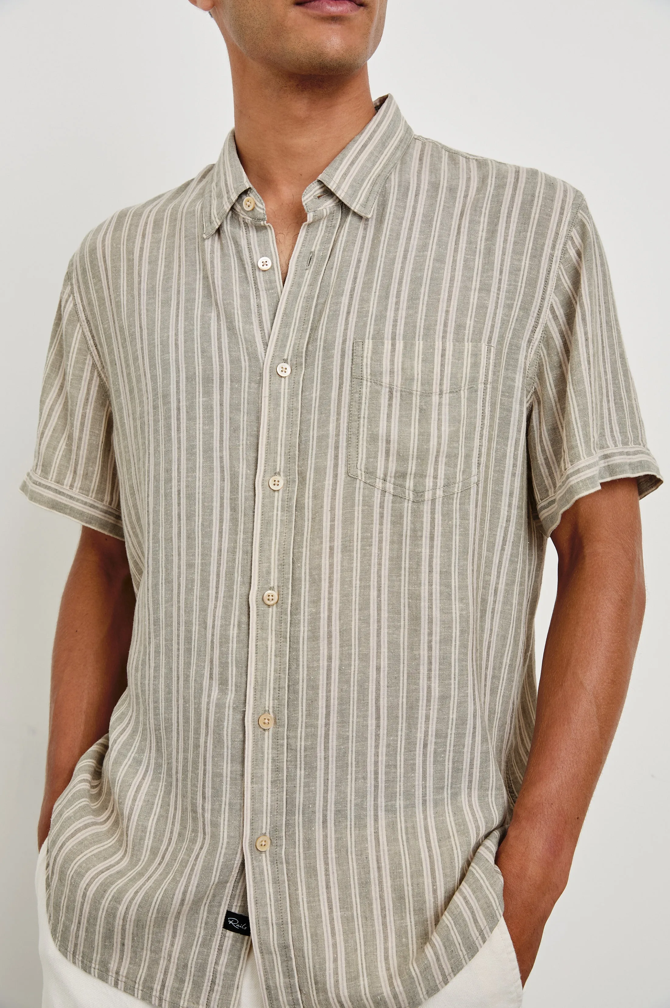 CARSON SHIRT - ALMOND MAUVE STRIPE Rails