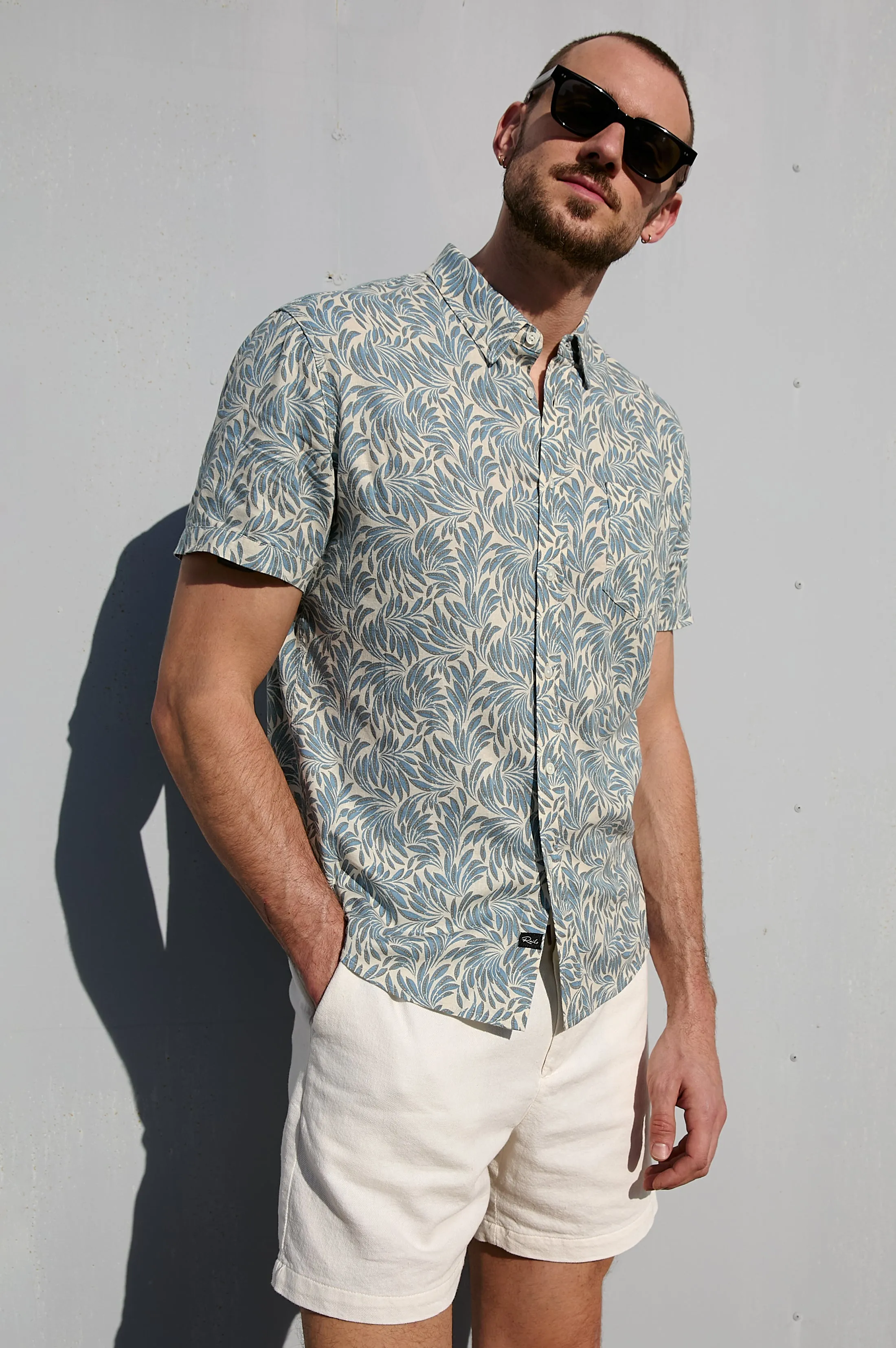 CARSON SHIRT - ECRU BANANA LEAF Rails