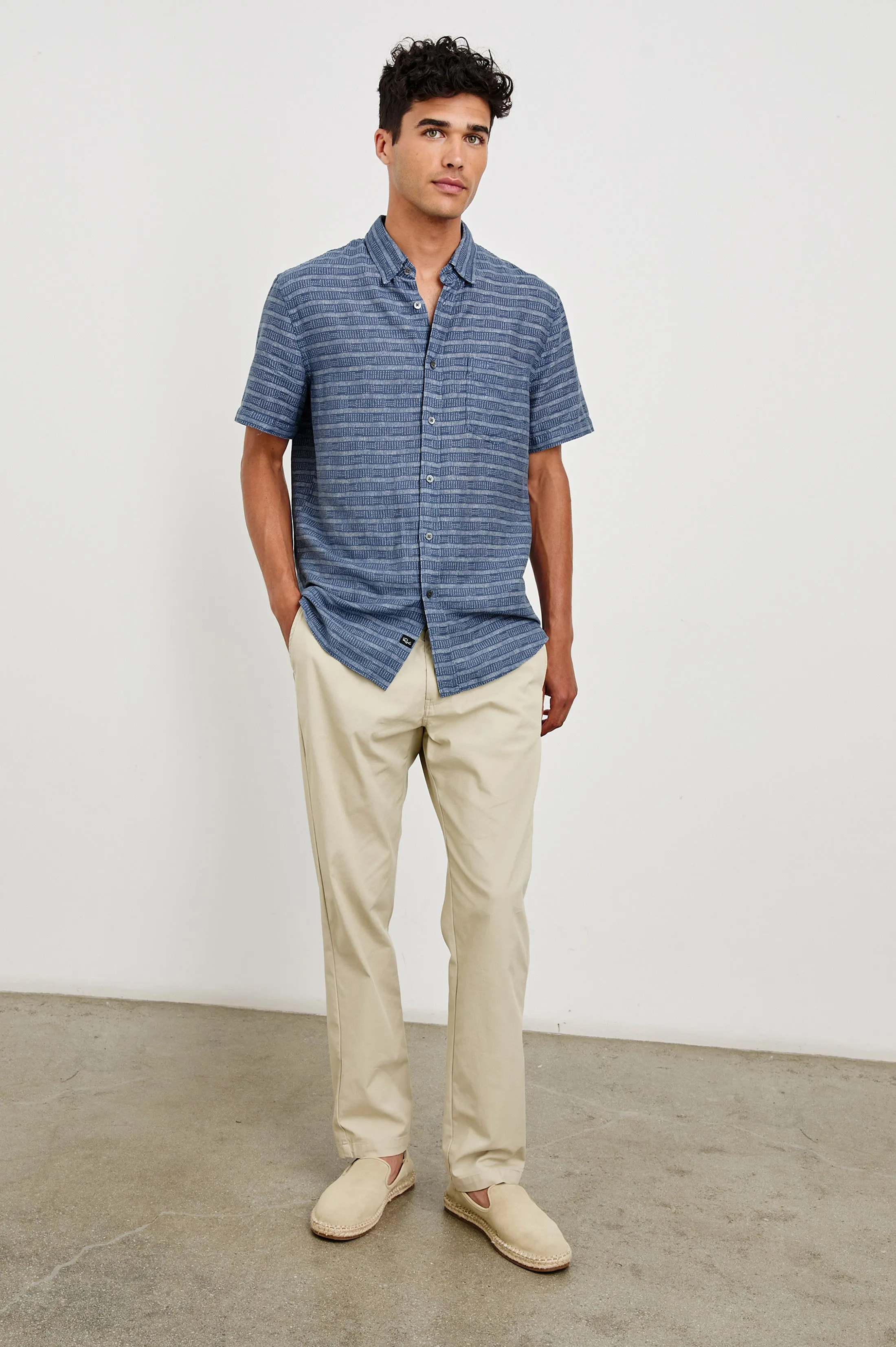 CARSON SHIRT - HOMESPUN BORDER BLUE Rails