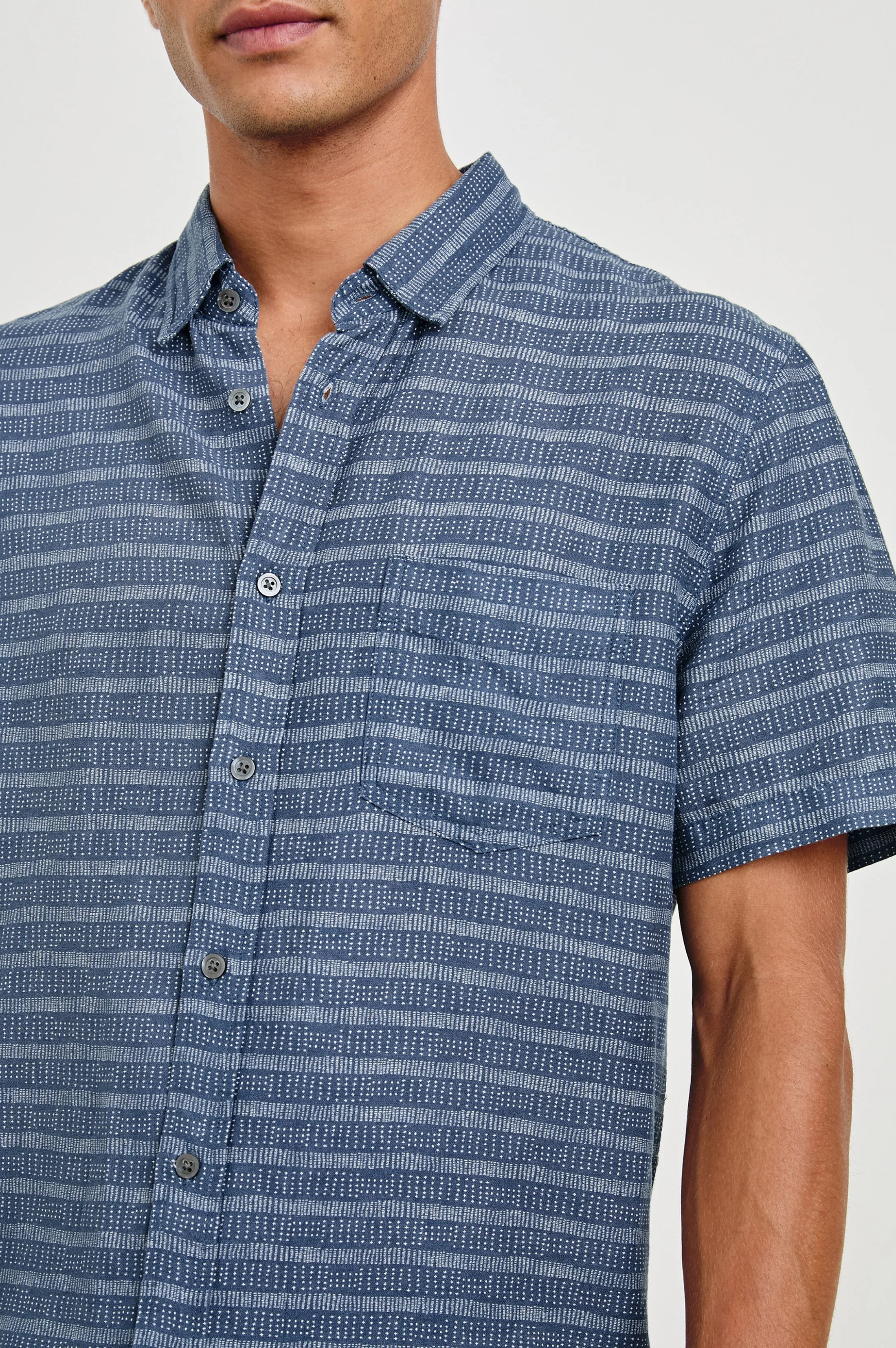 CARSON SHIRT - HOMESPUN BORDER BLUE Rails