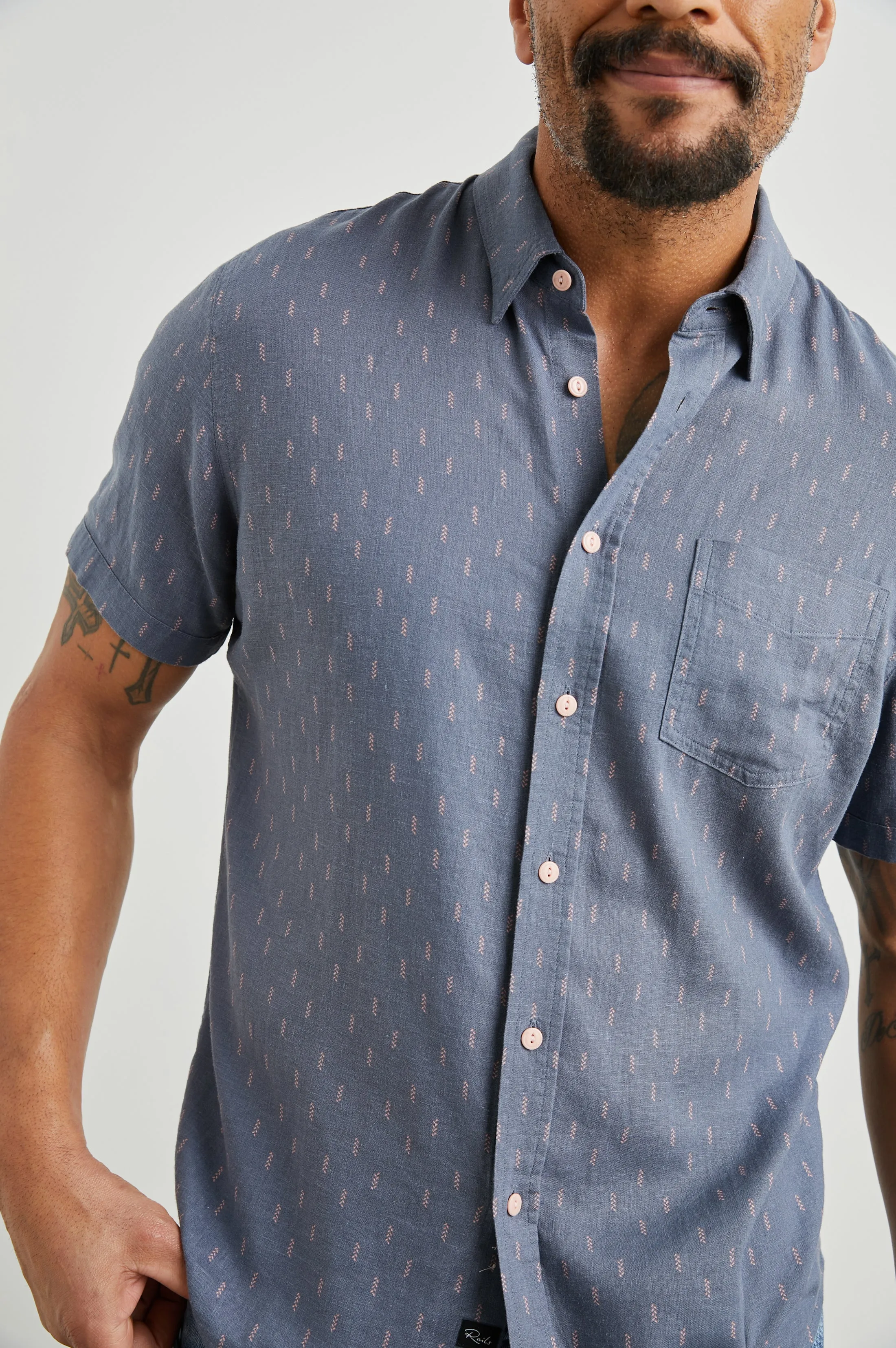 CARSON SHIRT - LOUIS LEAF SLATE Rails