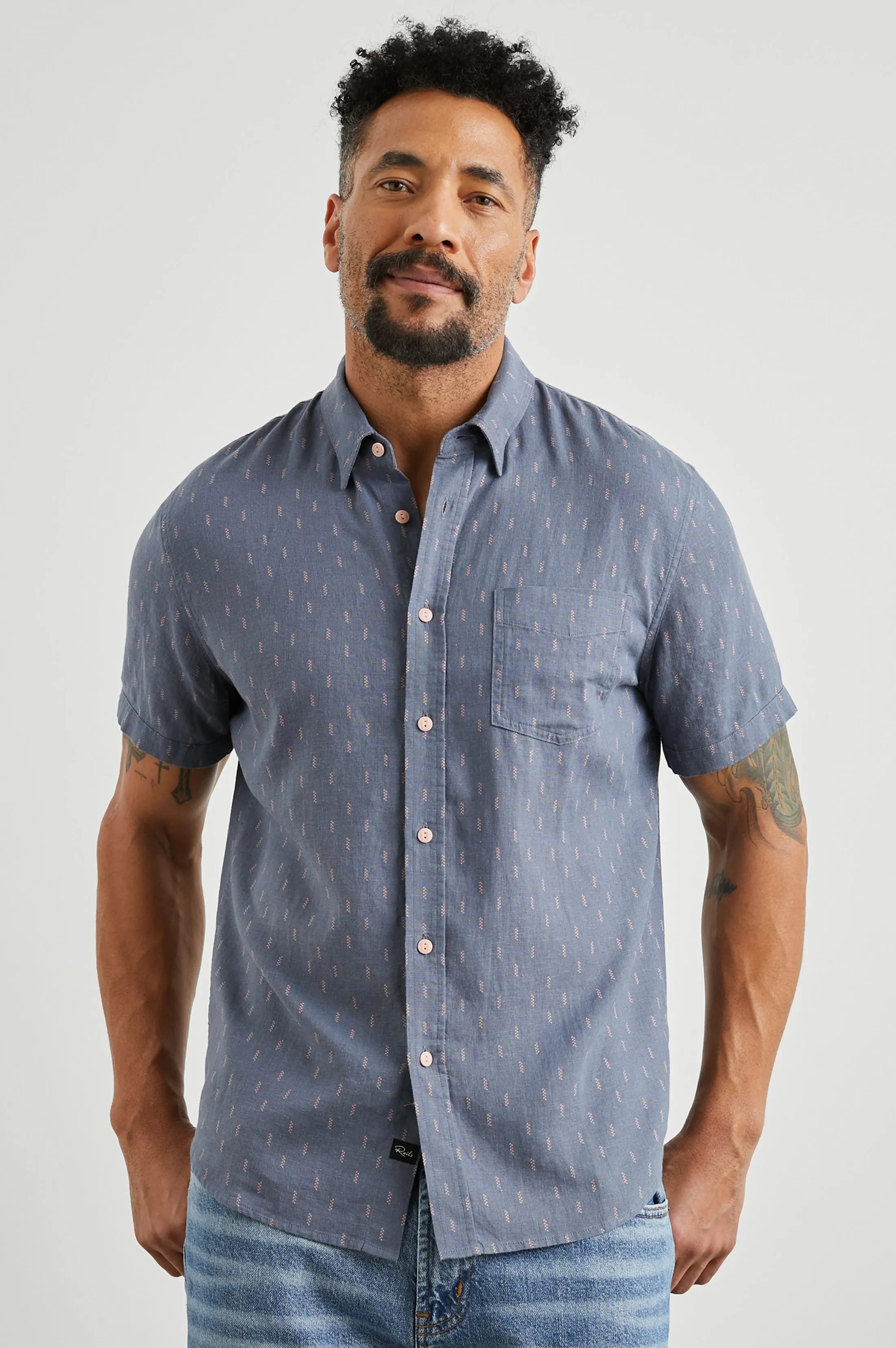 CARSON SHIRT - LOUIS LEAF SLATE Rails
