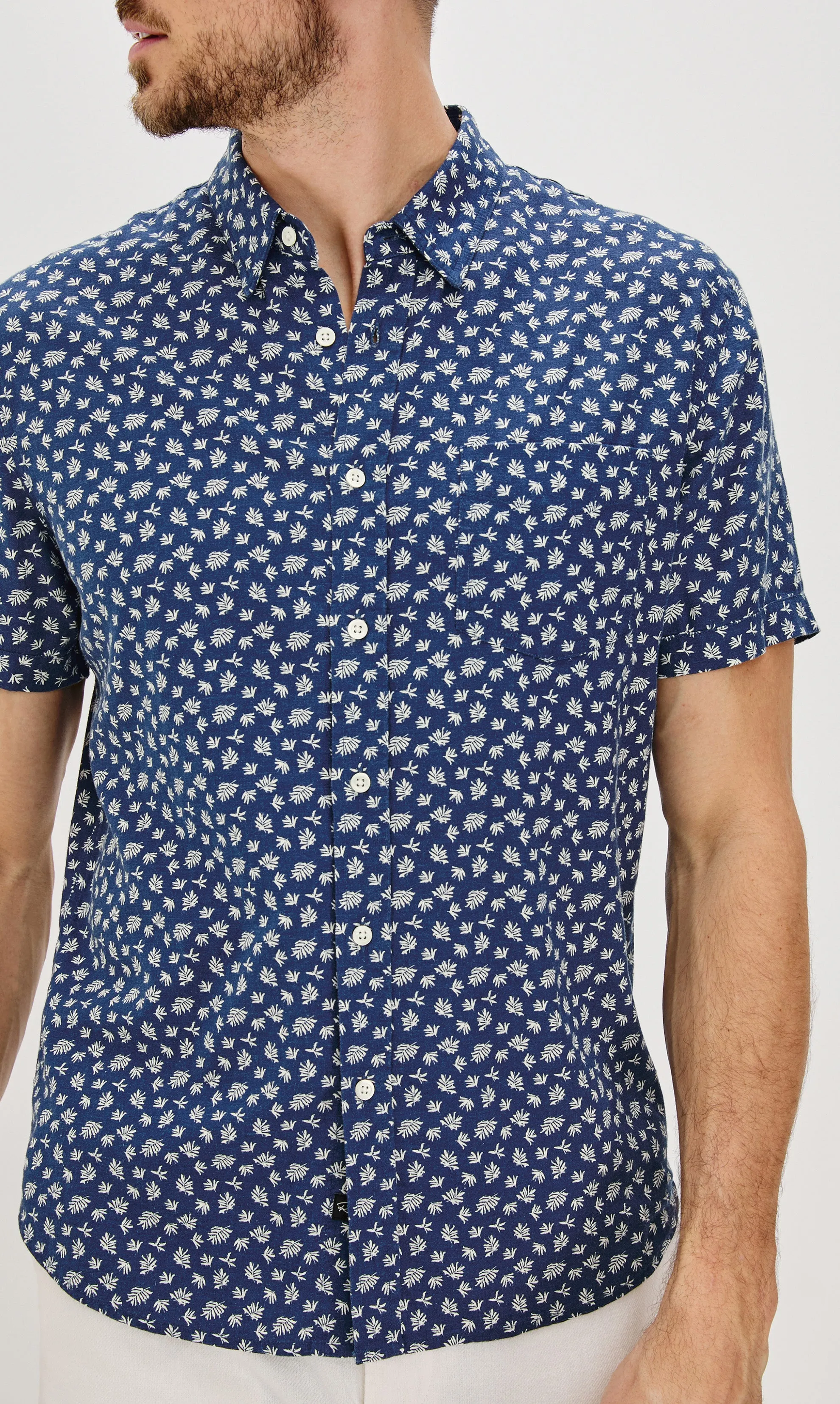 CARSON SHIRT - NERVOUS LEAF BLUE Rails