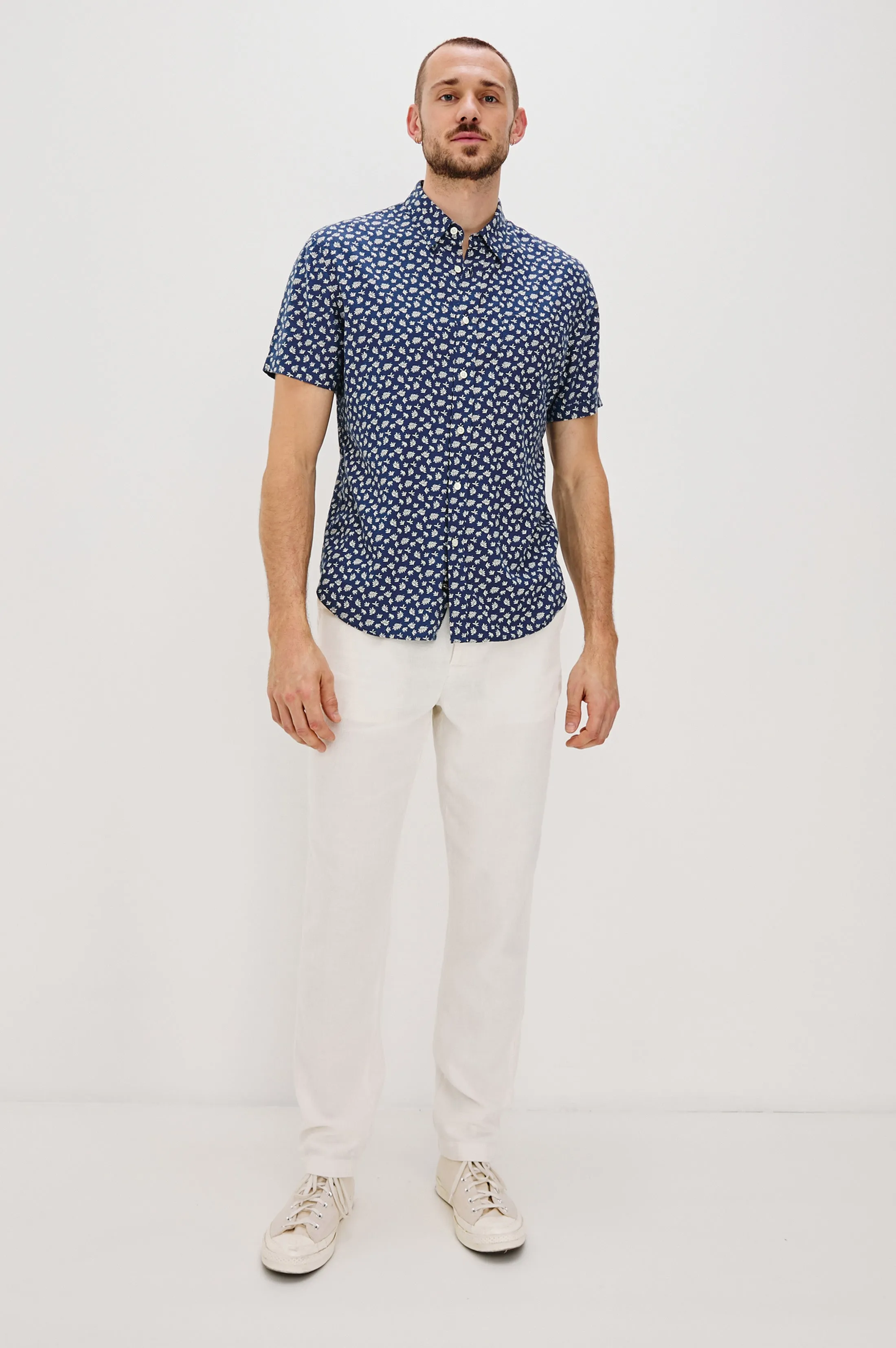 CARSON SHIRT - NERVOUS LEAF BLUE Rails