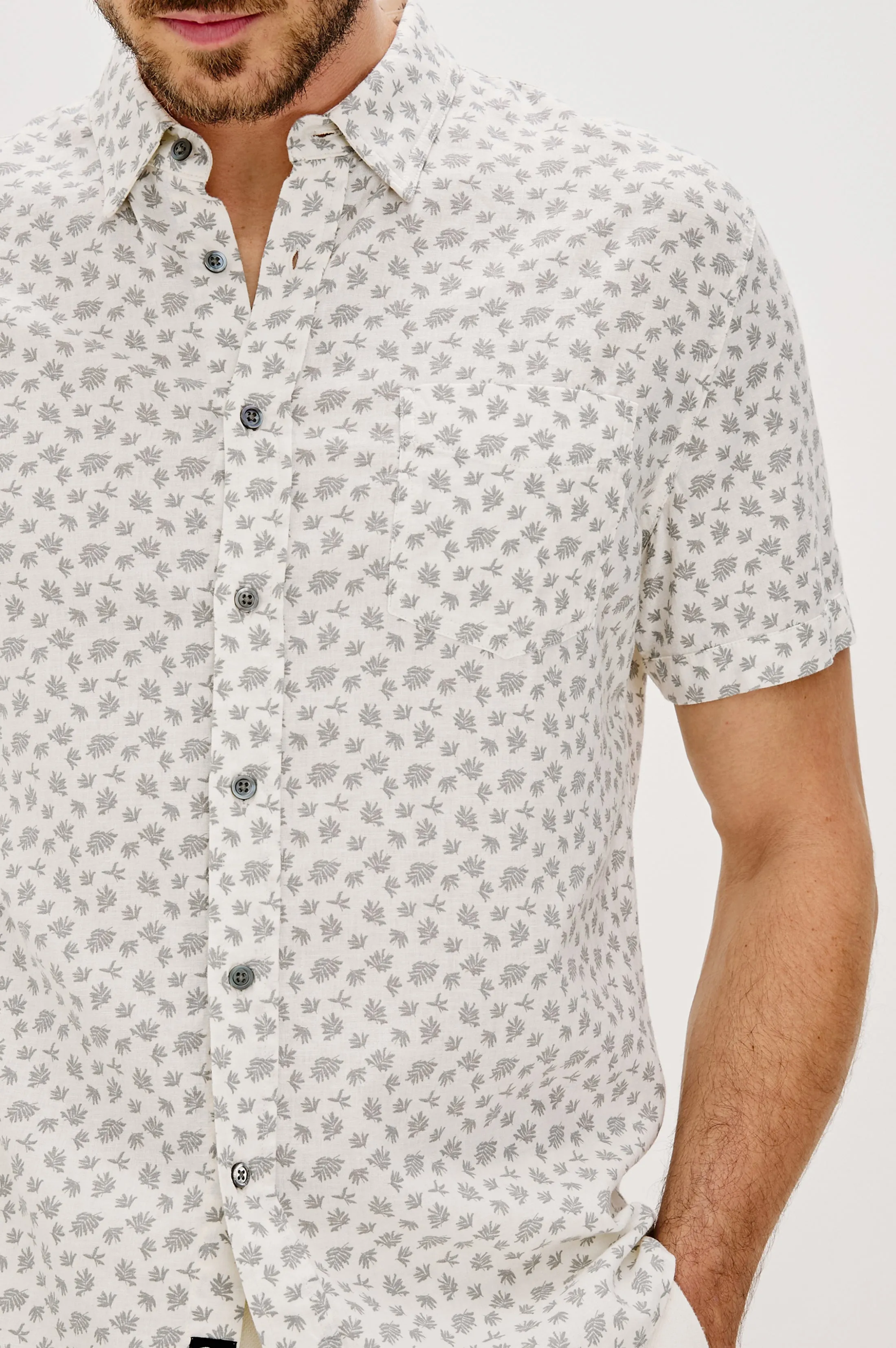CARSON SHIRT - NERVOUS LEAF WHITE Rails