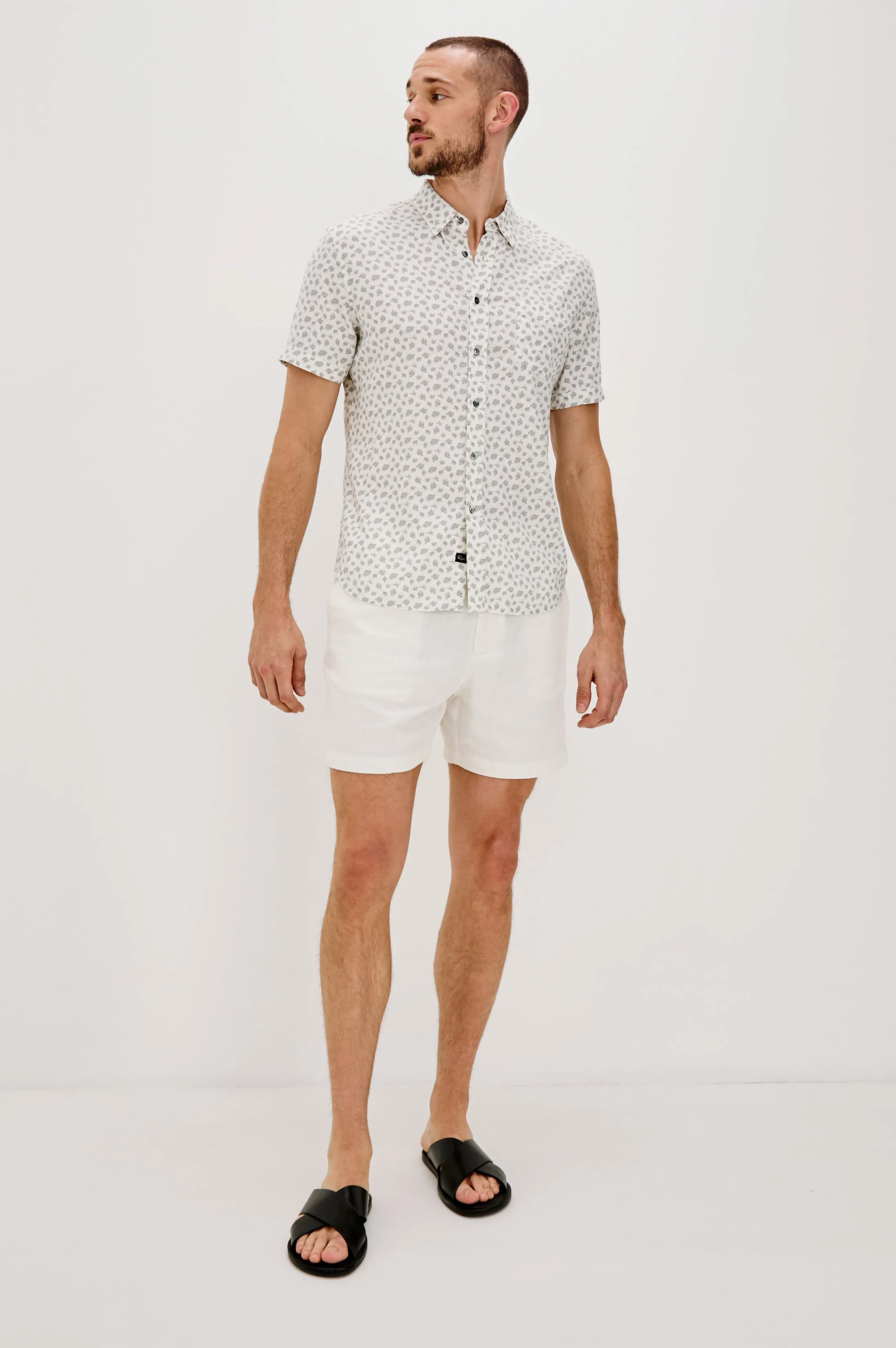 CARSON SHIRT - NERVOUS LEAF WHITE Rails