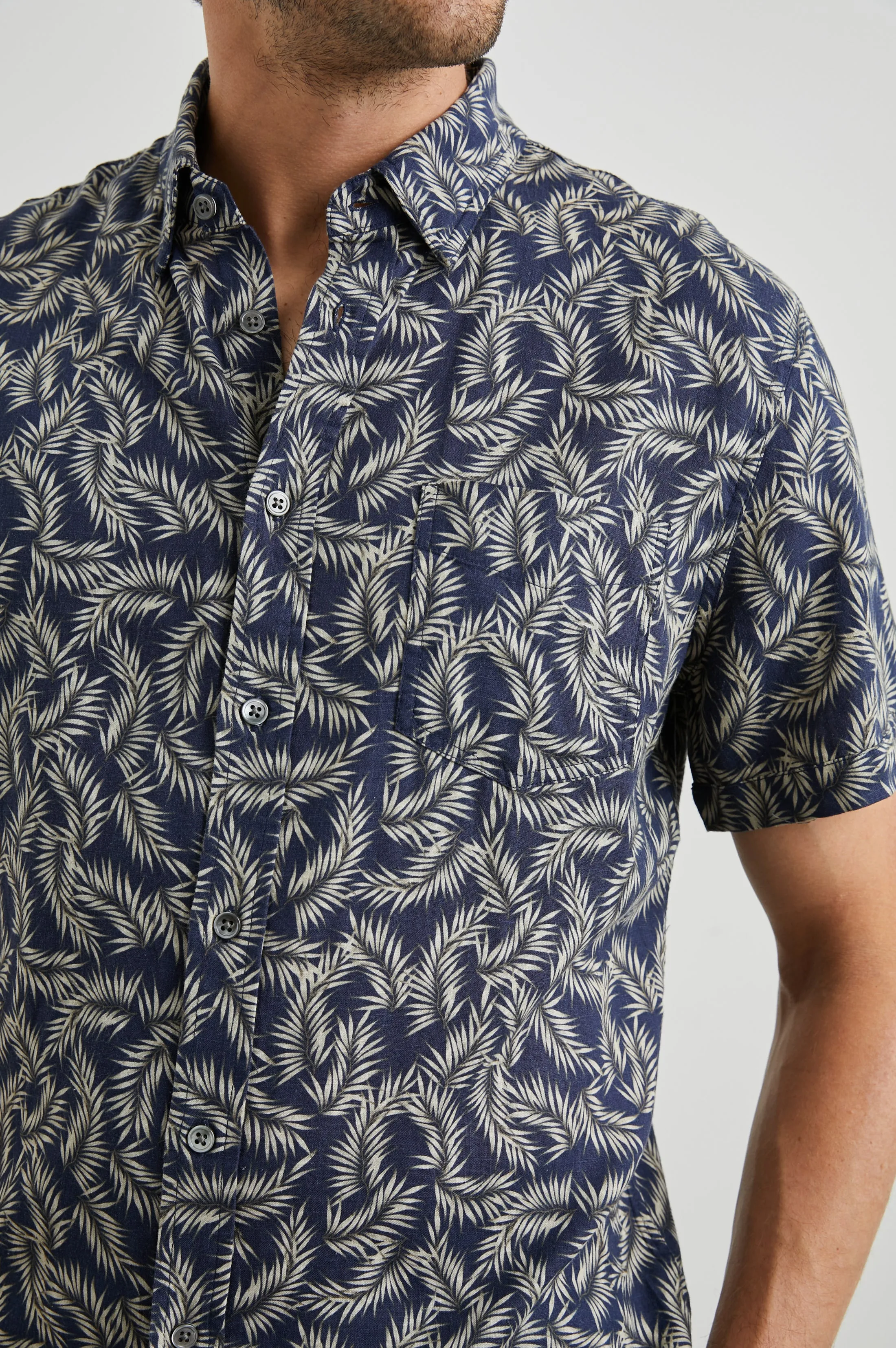 CARSON SHIRT - PALM AMERICANO NAVY Rails