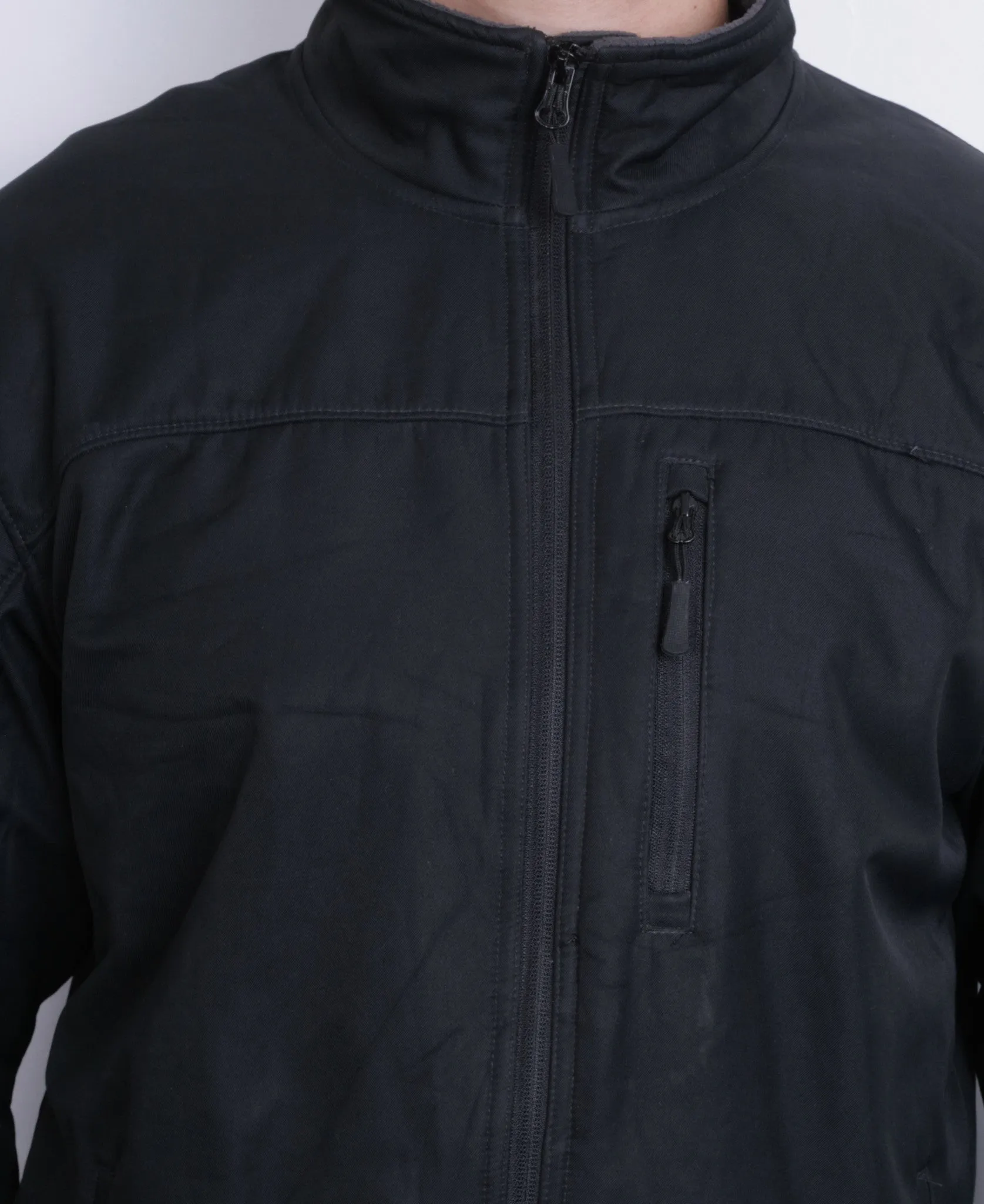 Champion Mens M Sweatshirt Full Zipper Black Sport