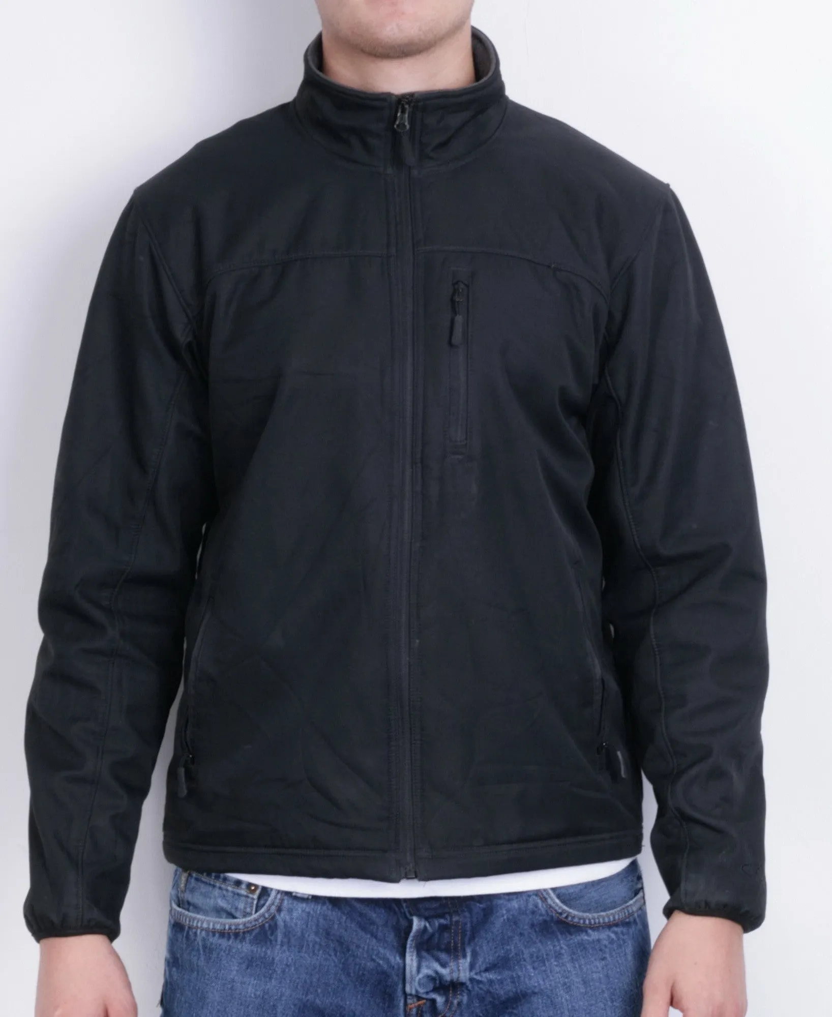 Champion Mens M Sweatshirt Full Zipper Black Sport