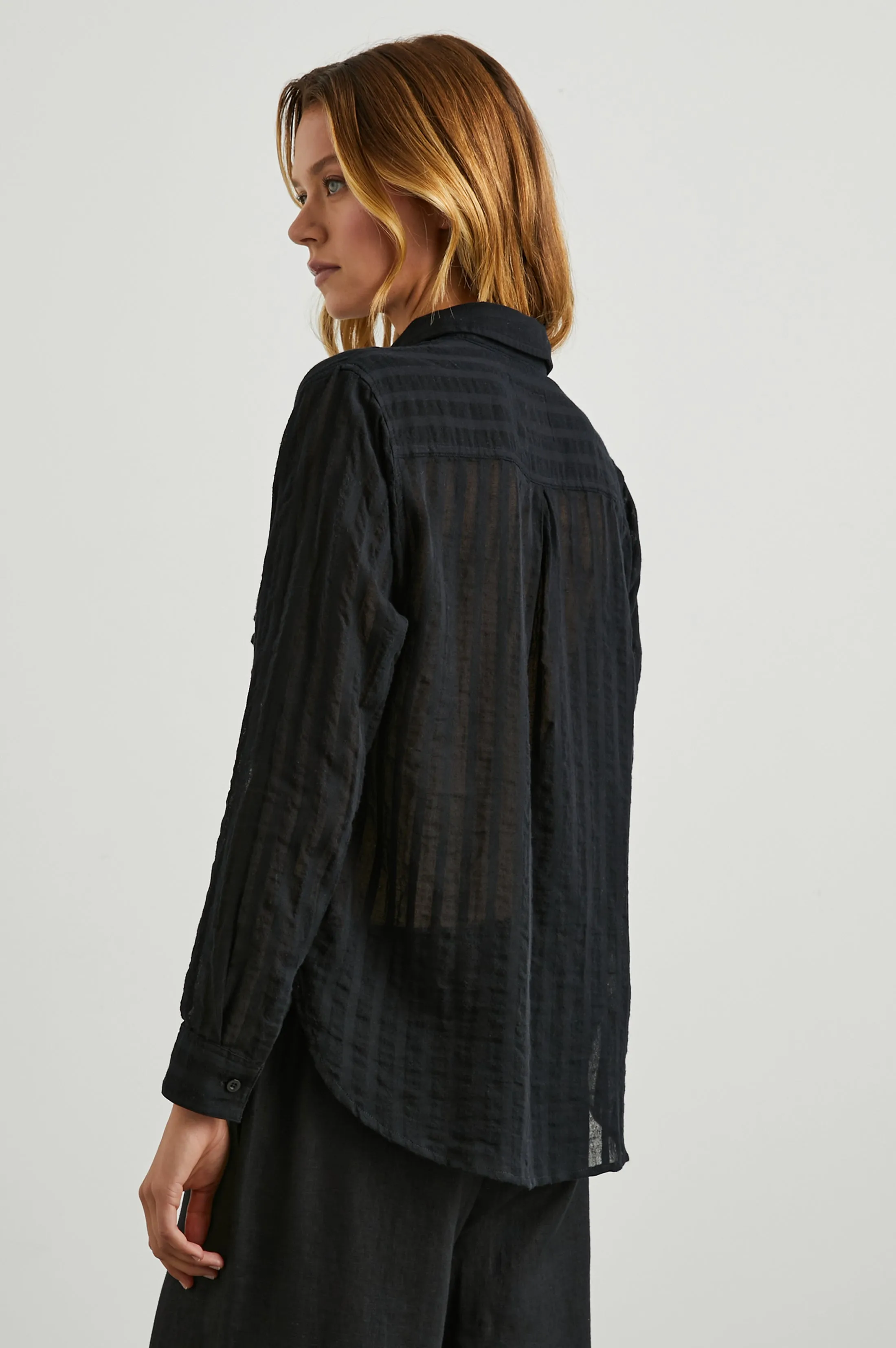 CHARLI SHIRT - BLACK SHADOW STRIPE Rails