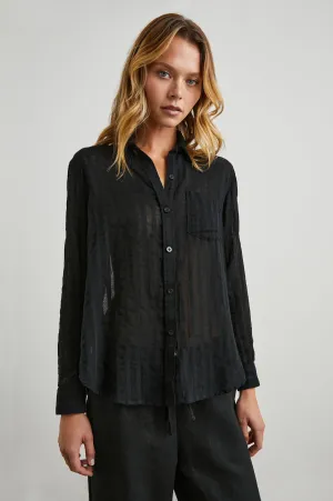 CHARLI SHIRT - BLACK SHADOW STRIPE Rails
