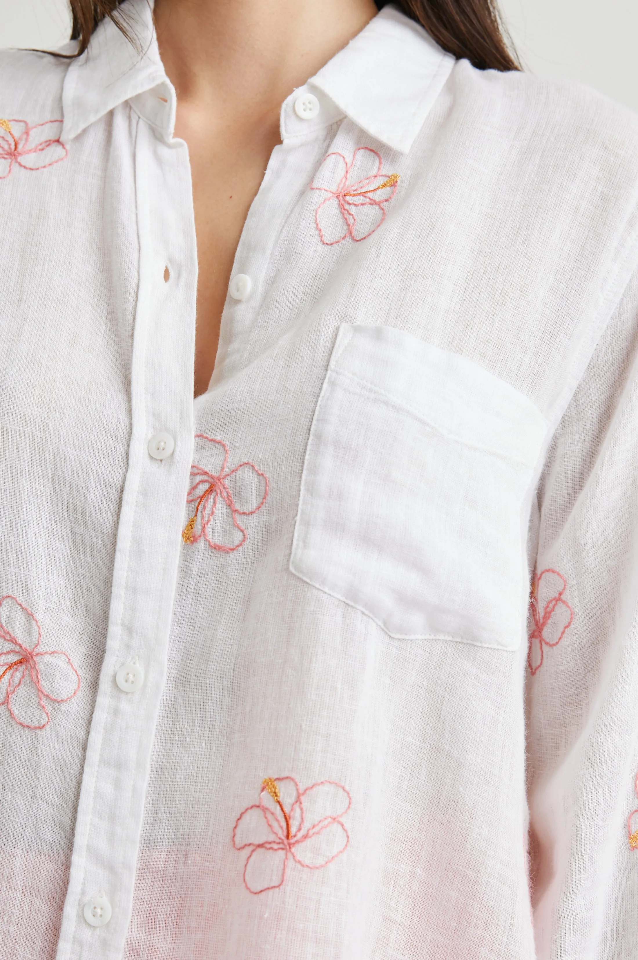 CHARLI SHIRT - HIBISCUS EMBROIDERY Rails