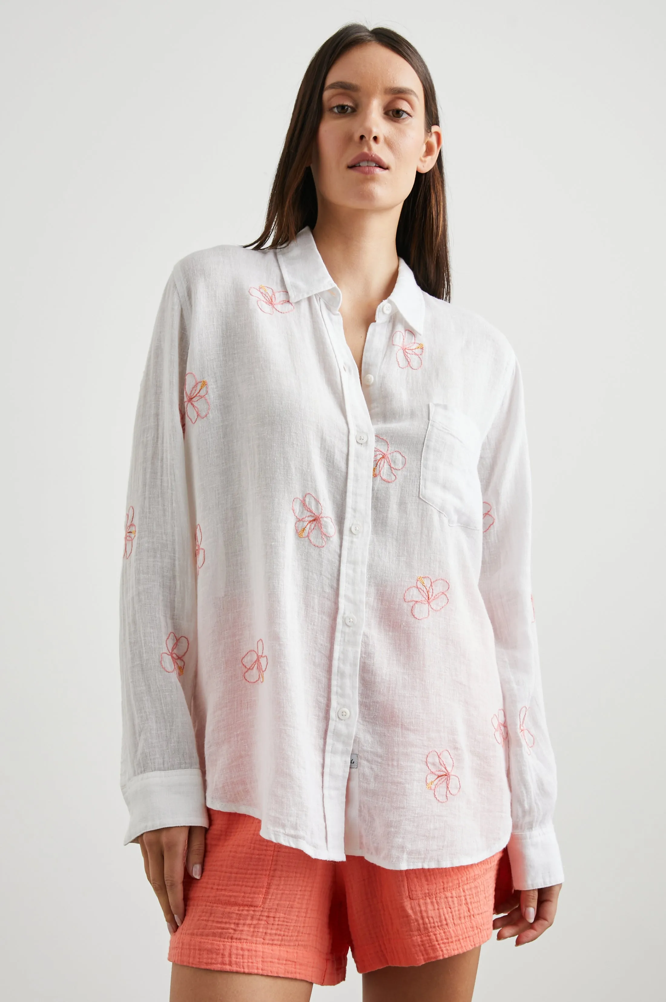 CHARLI SHIRT - HIBISCUS EMBROIDERY Rails