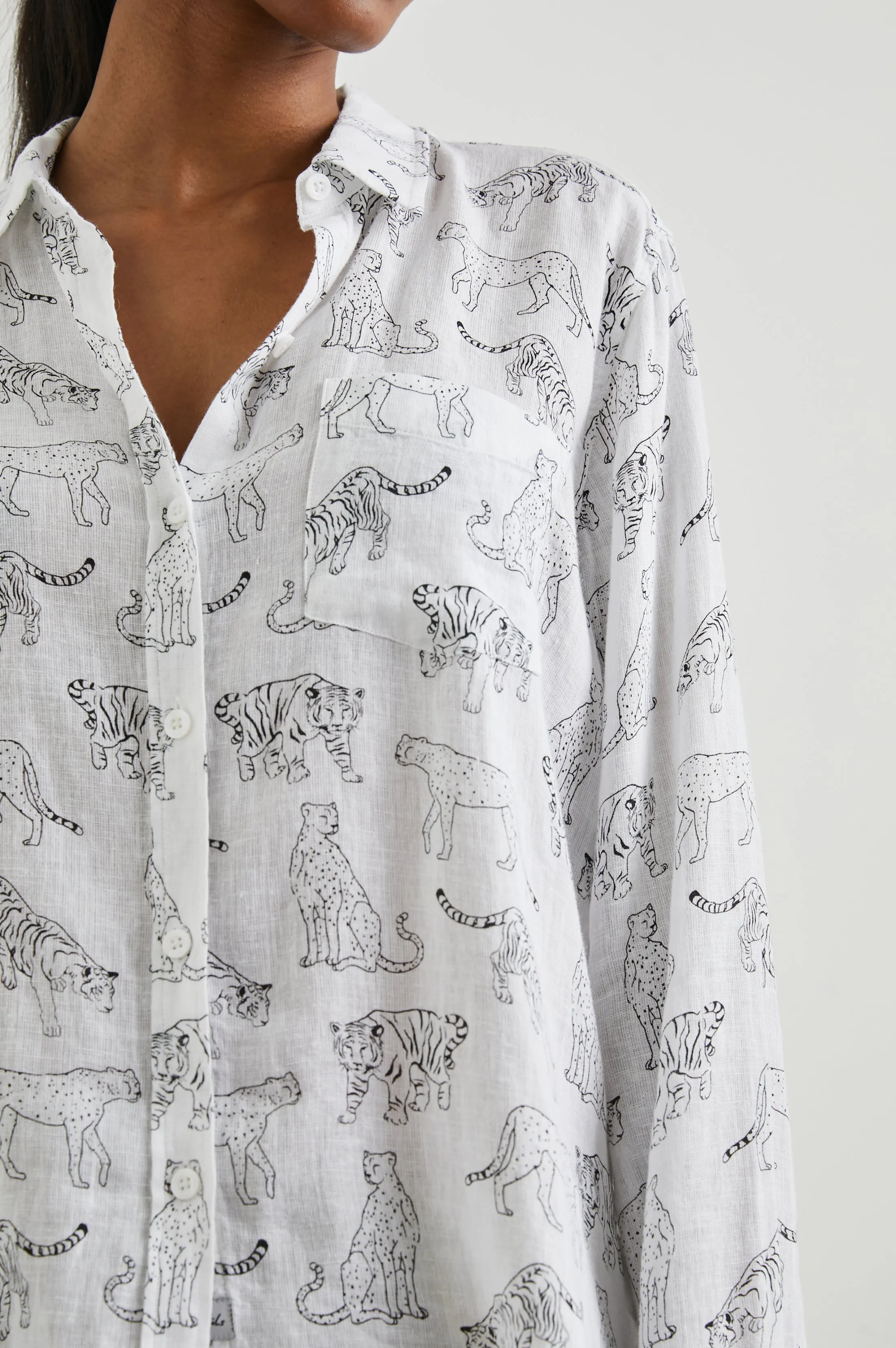 CHARLI SHIRT - IVORY JUNGLE CATS Rails