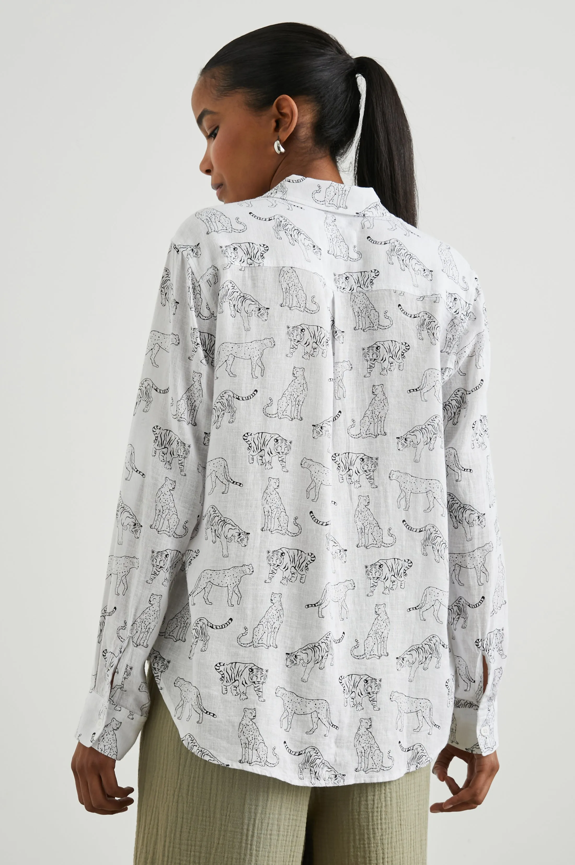 CHARLI SHIRT - IVORY JUNGLE CATS Rails
