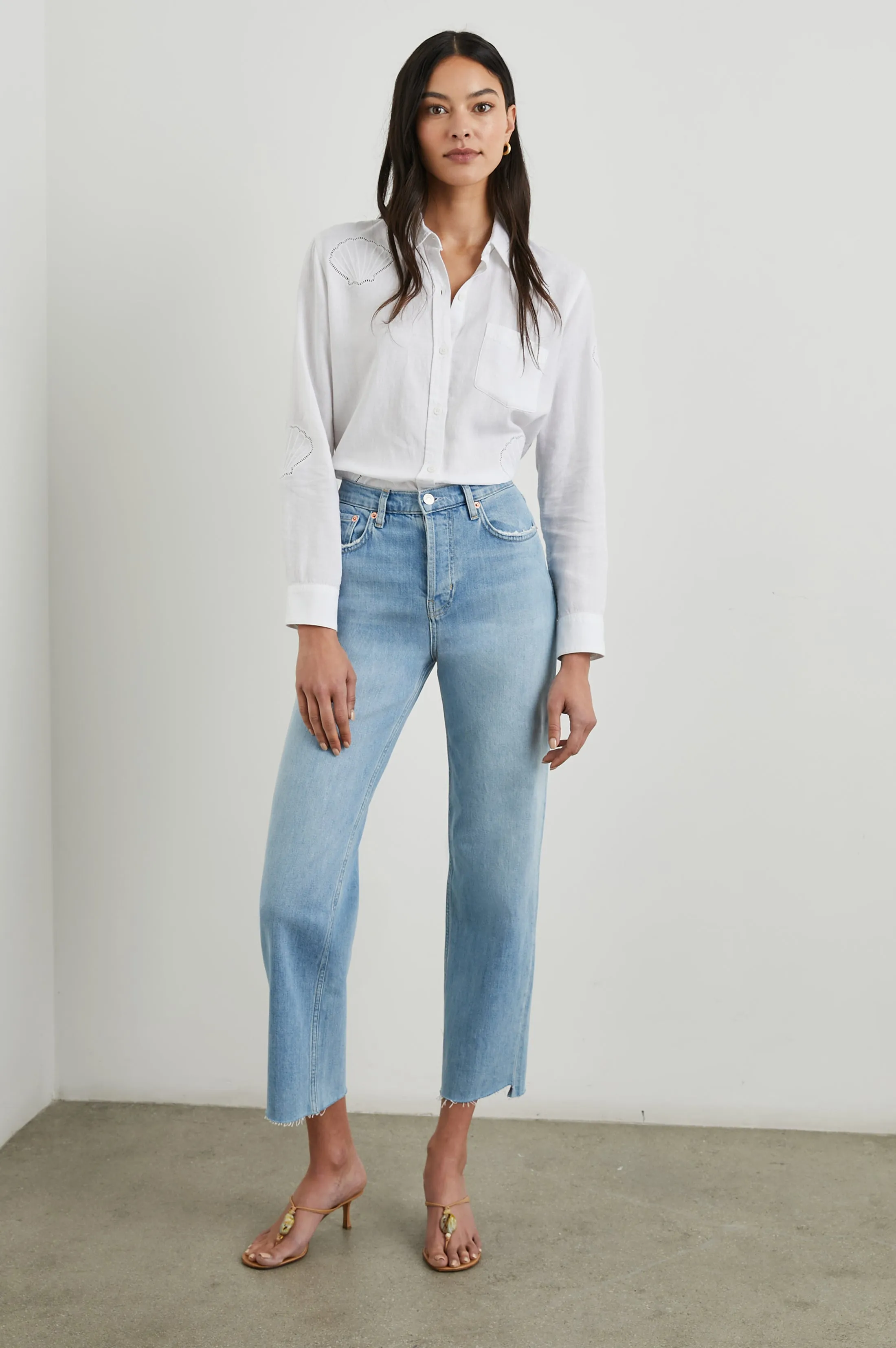 CHARLI SHIRT - WHITE EYELET SHELLS Rails