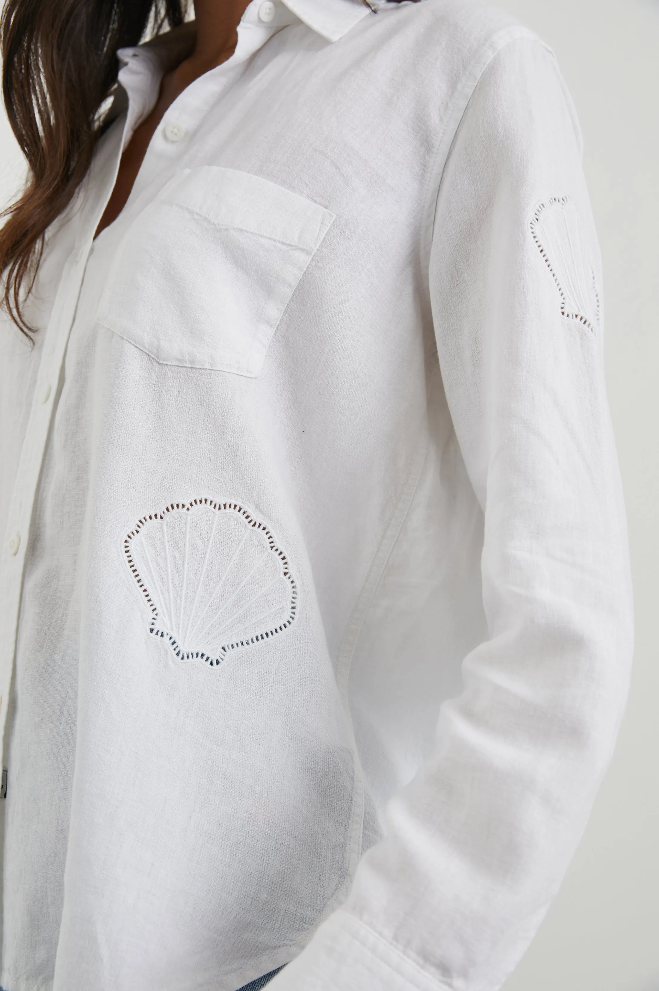 CHARLI SHIRT - WHITE EYELET SHELLS Rails