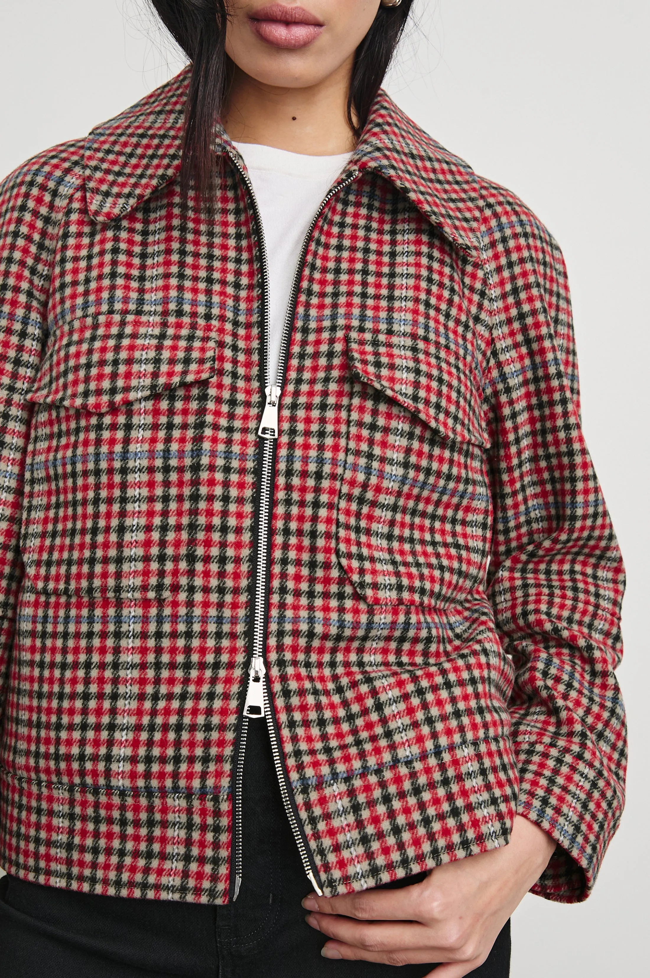 CHEYENNE JACKET - CRIMSON MINI CHECK Rails