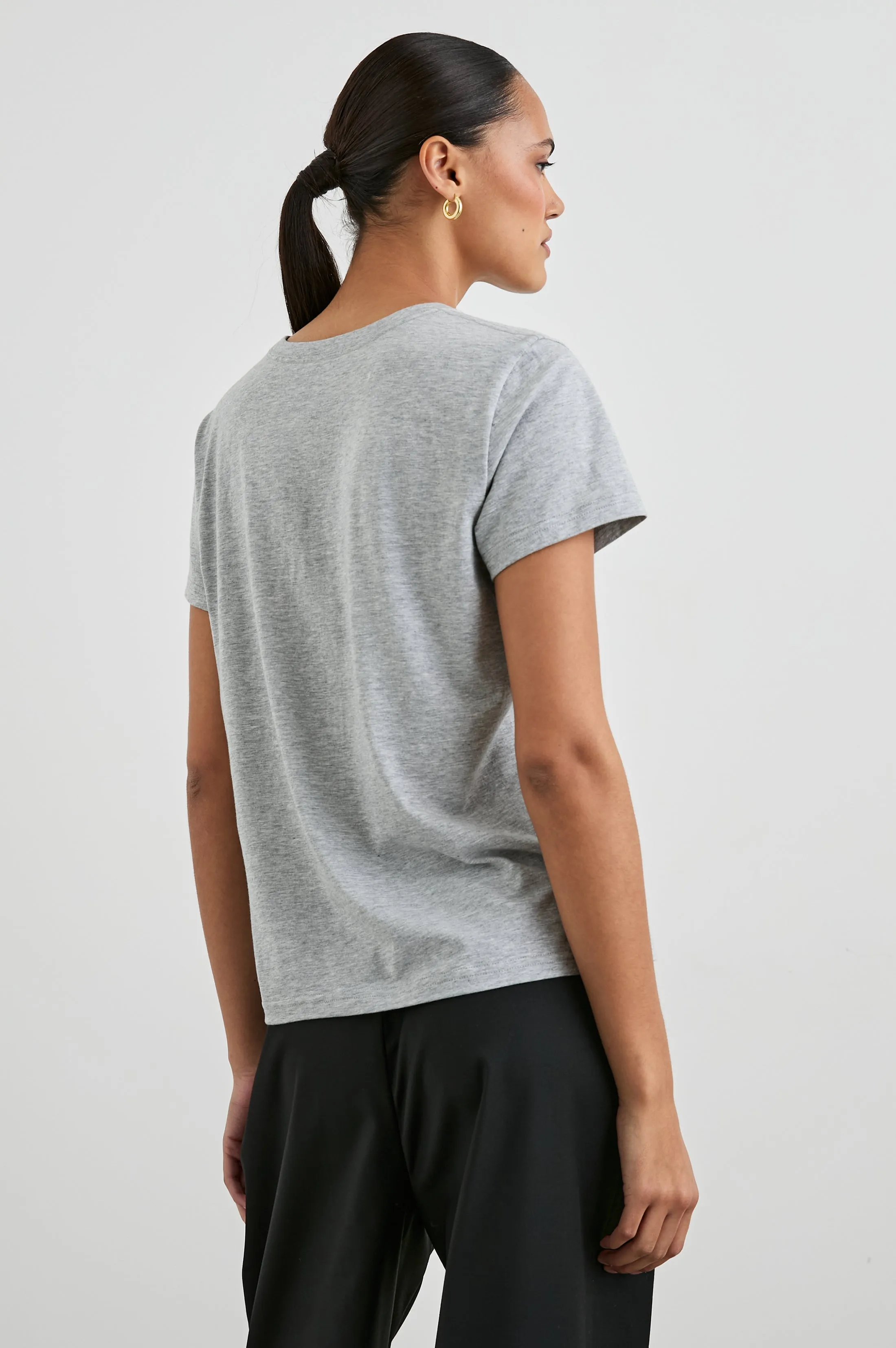 CLASSIC CREW NECK T-SHIRT - HEATHER GREY Rails