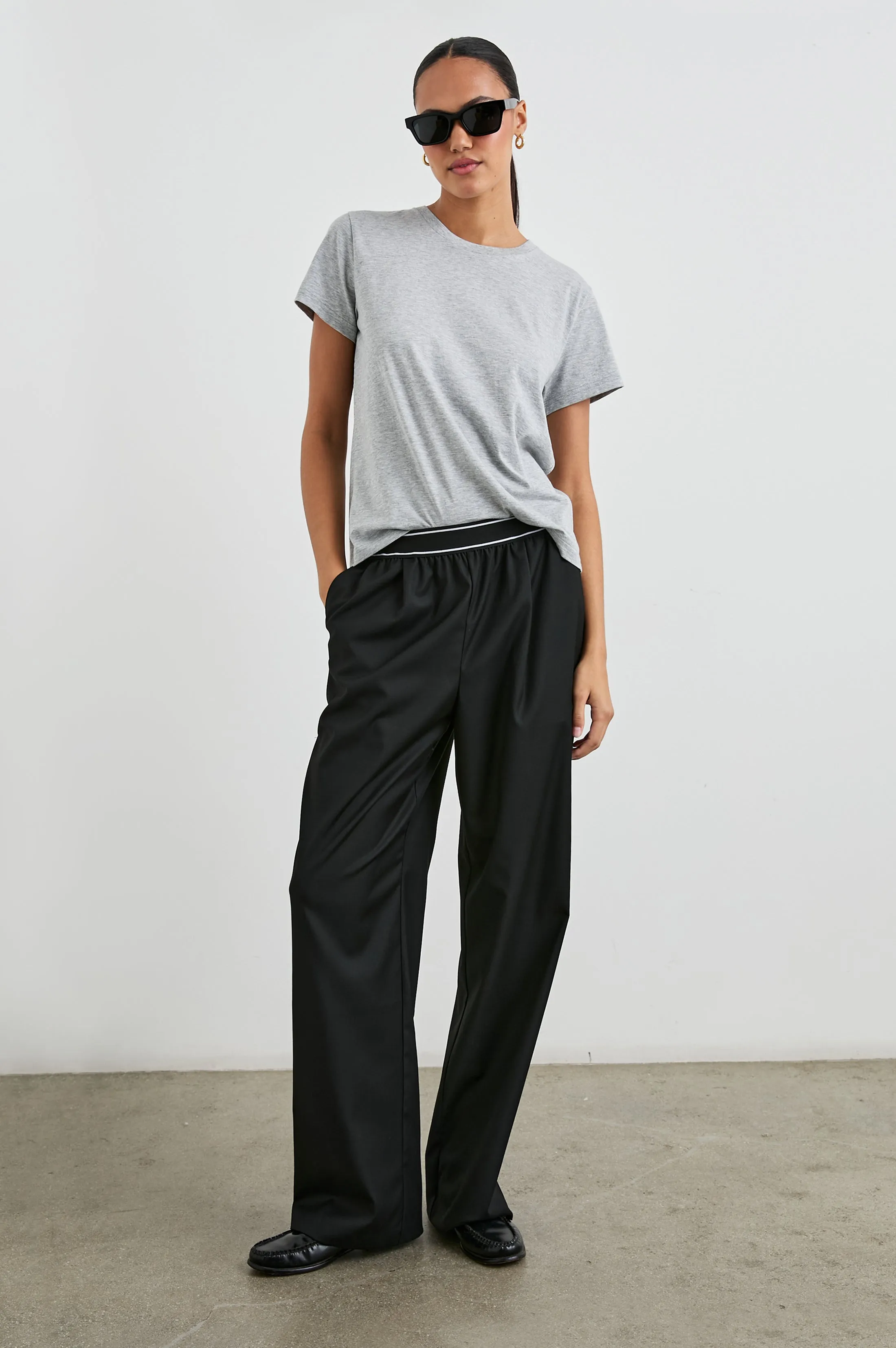 CLASSIC CREW NECK T-SHIRT - HEATHER GREY Rails