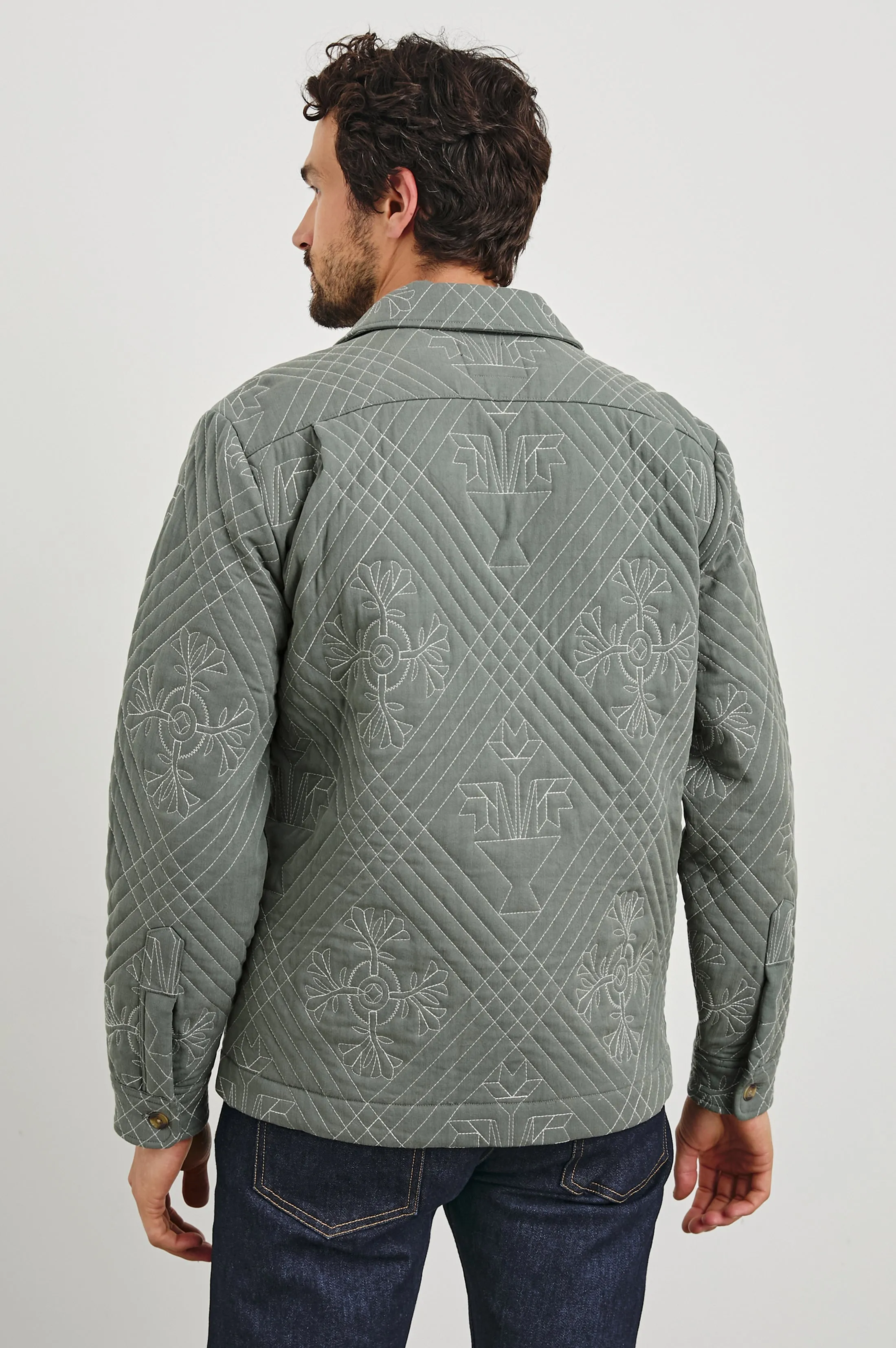 CLAUDE SHIRT JACKET - BASIL ECRU QUILT Rails