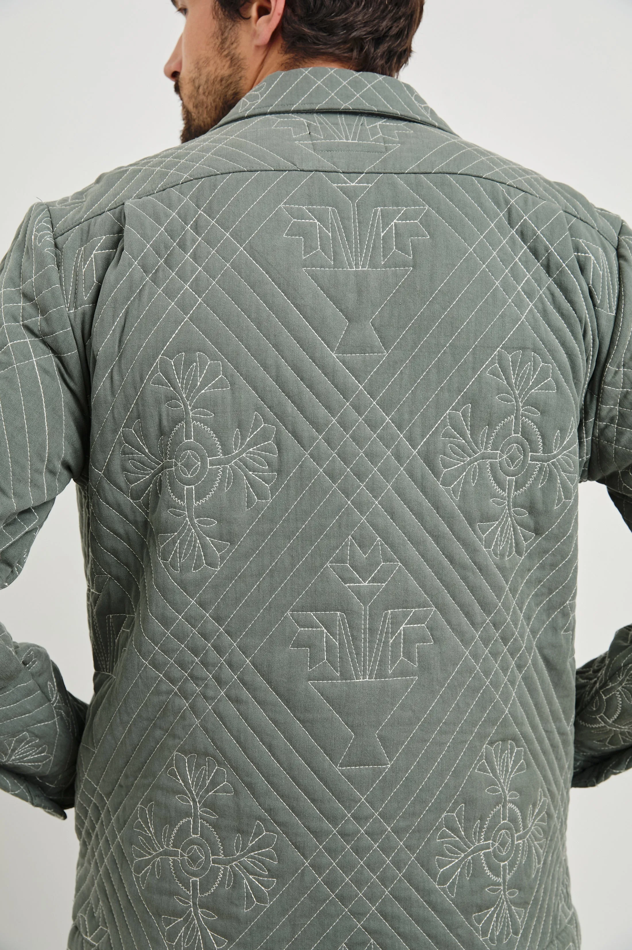 CLAUDE SHIRT JACKET - BASIL ECRU QUILT Rails