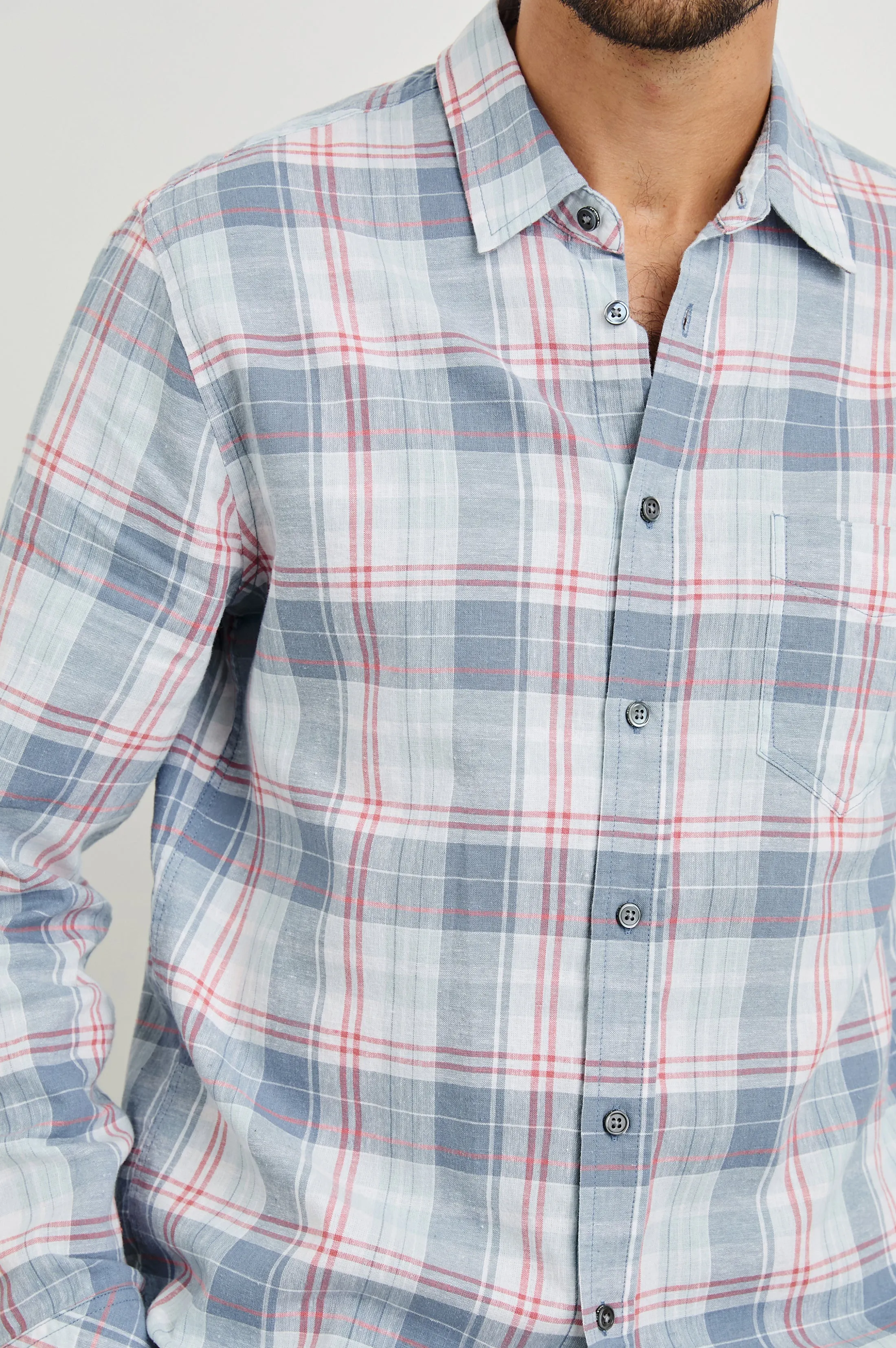 CLYDE SHIRT - LEGACY BLUE CRIMSON Rails