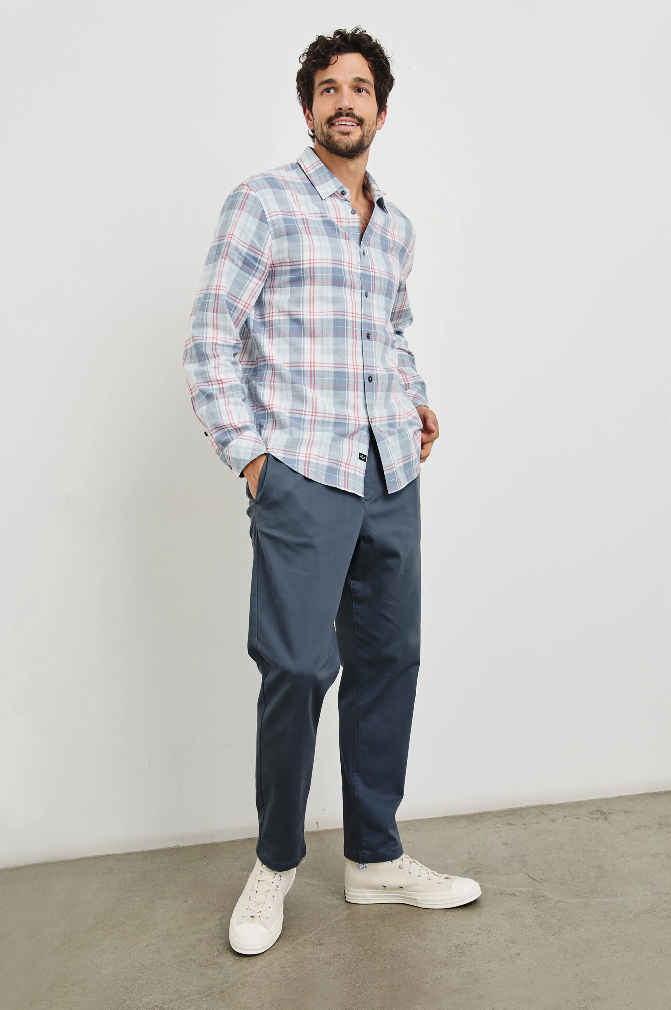 CLYDE SHIRT - LEGACY BLUE CRIMSON Rails