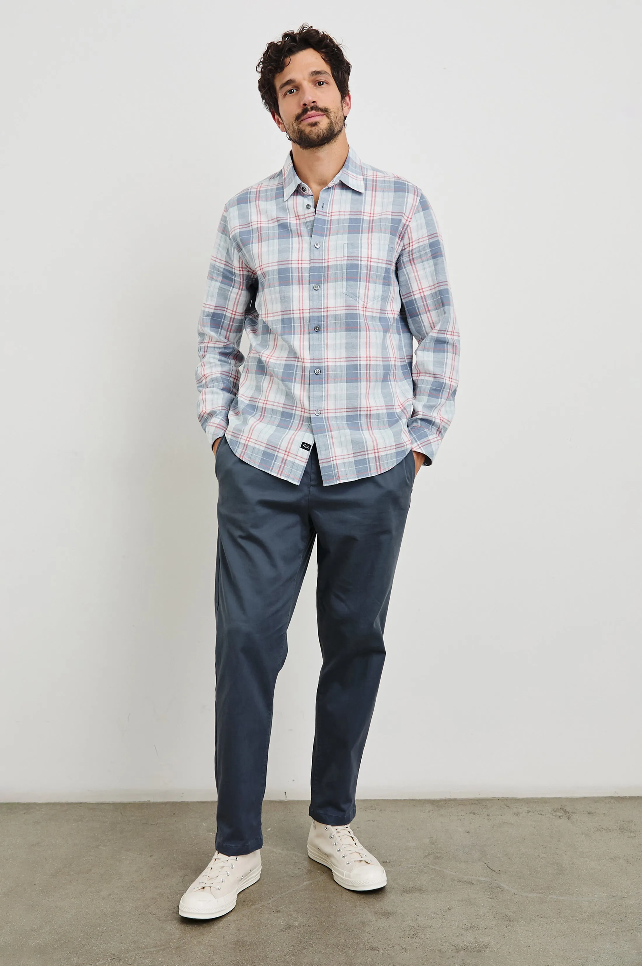 CLYDE SHIRT - LEGACY BLUE CRIMSON Rails