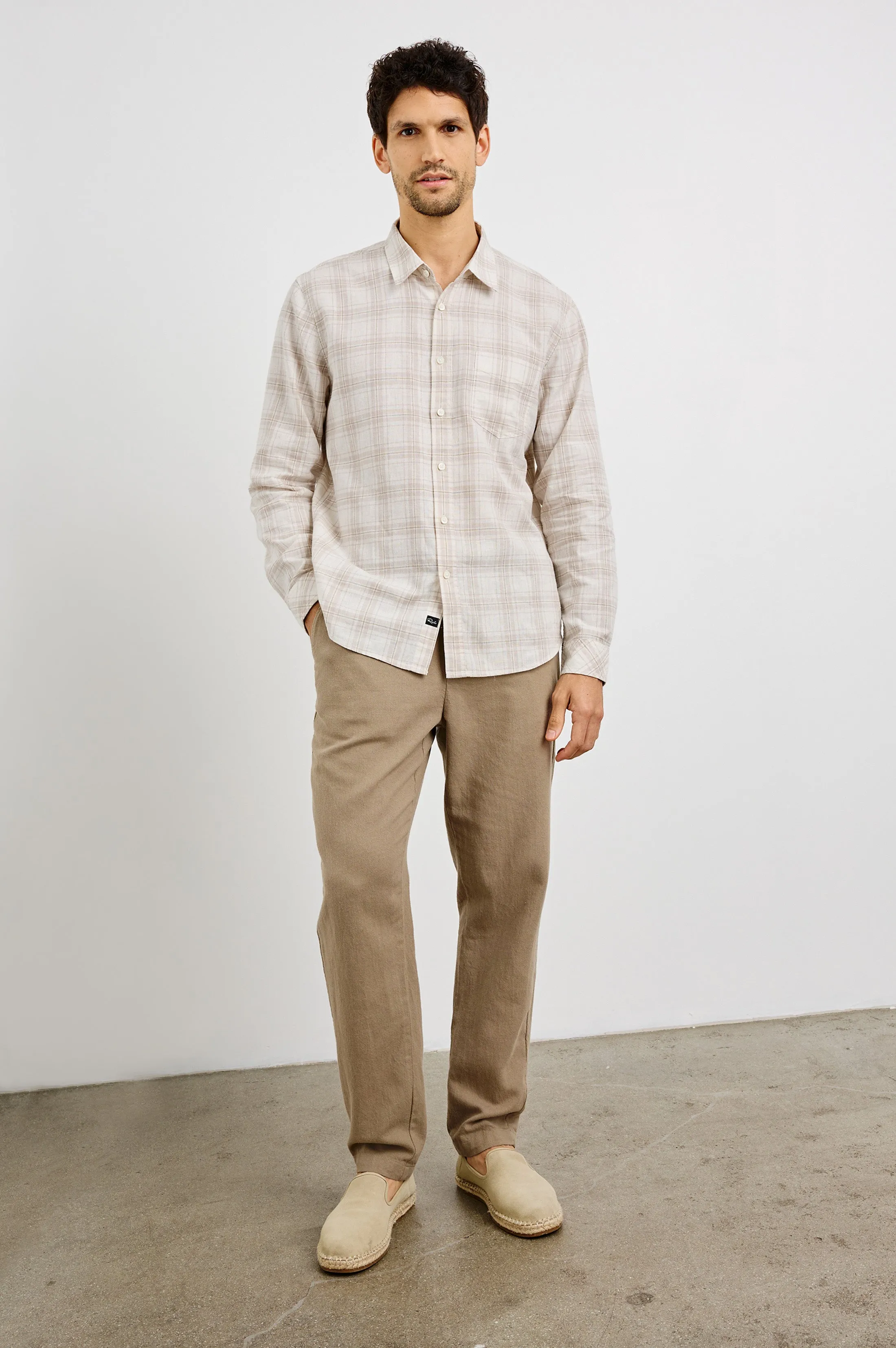 CLYDE SHIRT - SEA OAT WHITE Rails
